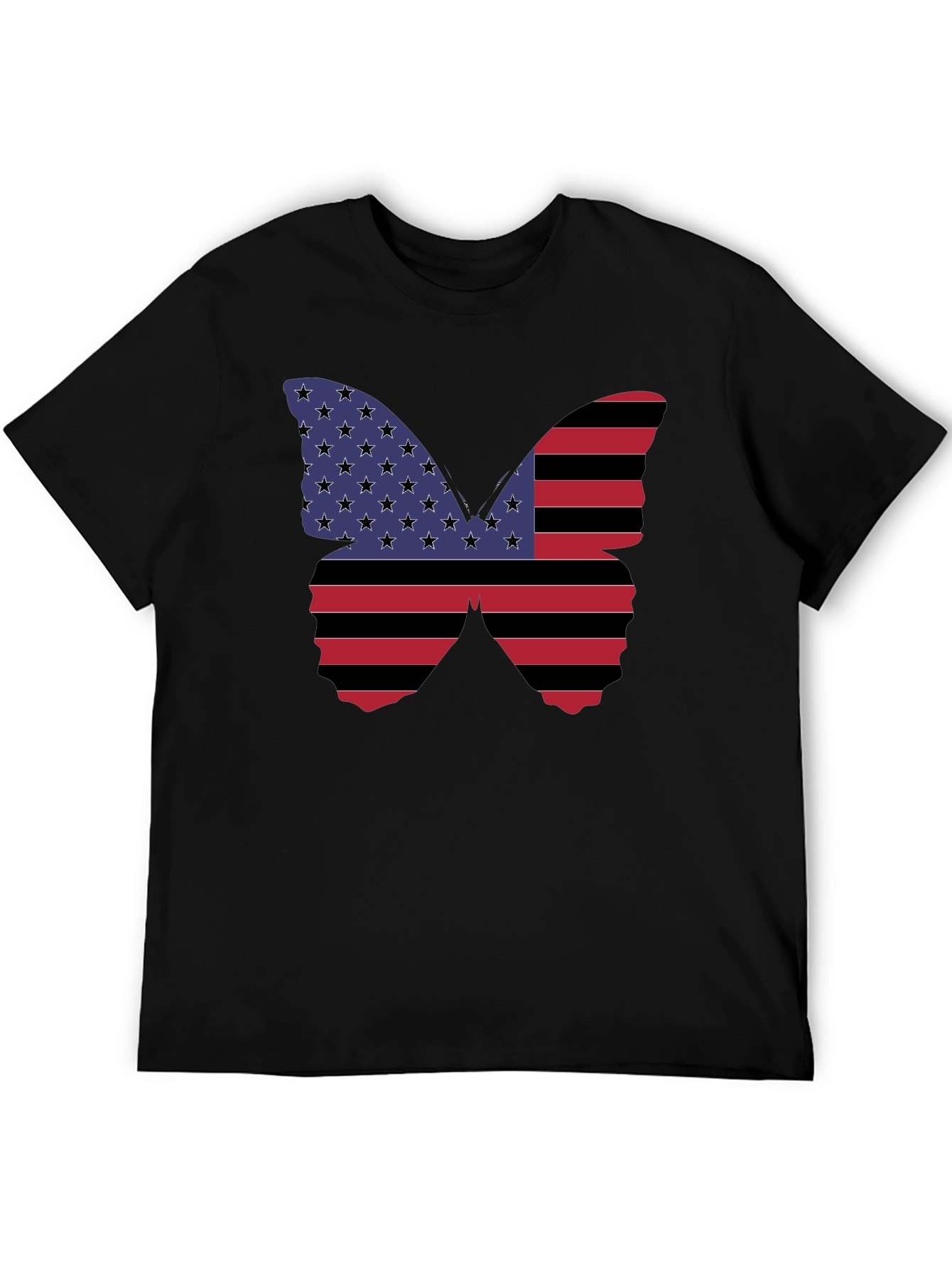 American Flag Butterfly Graphic T-Shirt