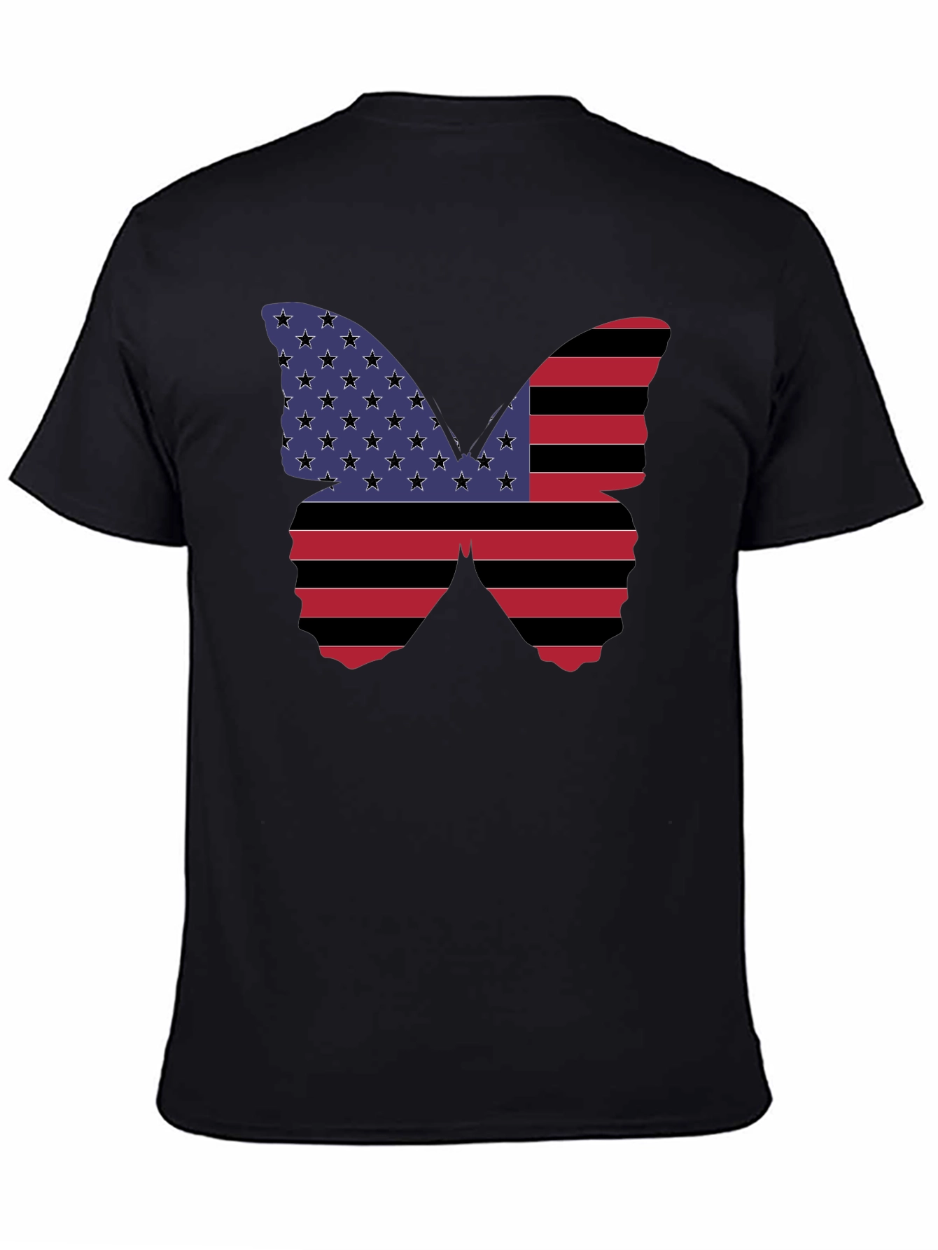 American Flag Butterfly Graphic T-Shirt
