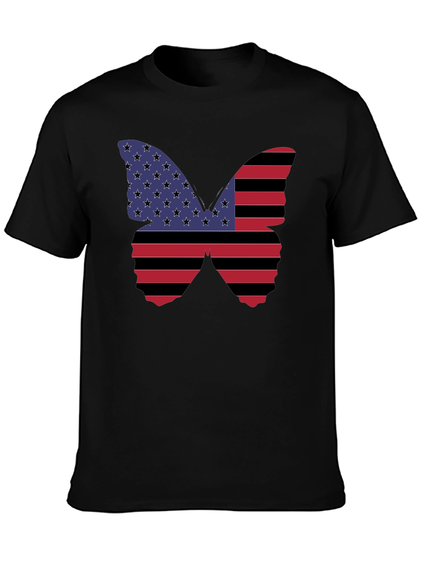 American Flag Butterfly Graphic T-Shirt