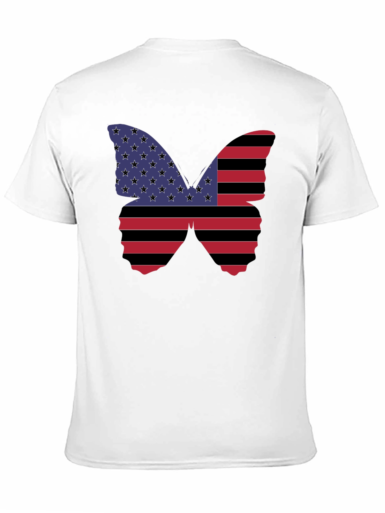 American Flag Butterfly Graphic T-Shirt