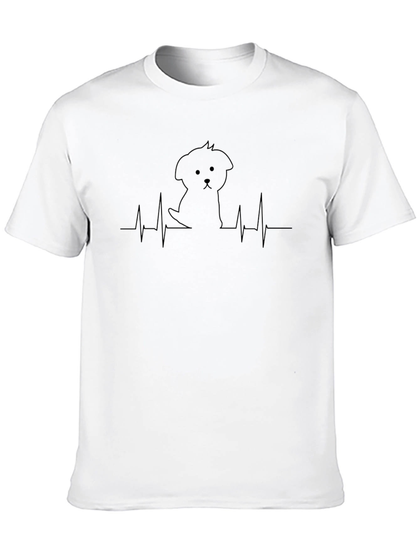 Heartbeat Dog T-Shirt - Cute Puppy Design