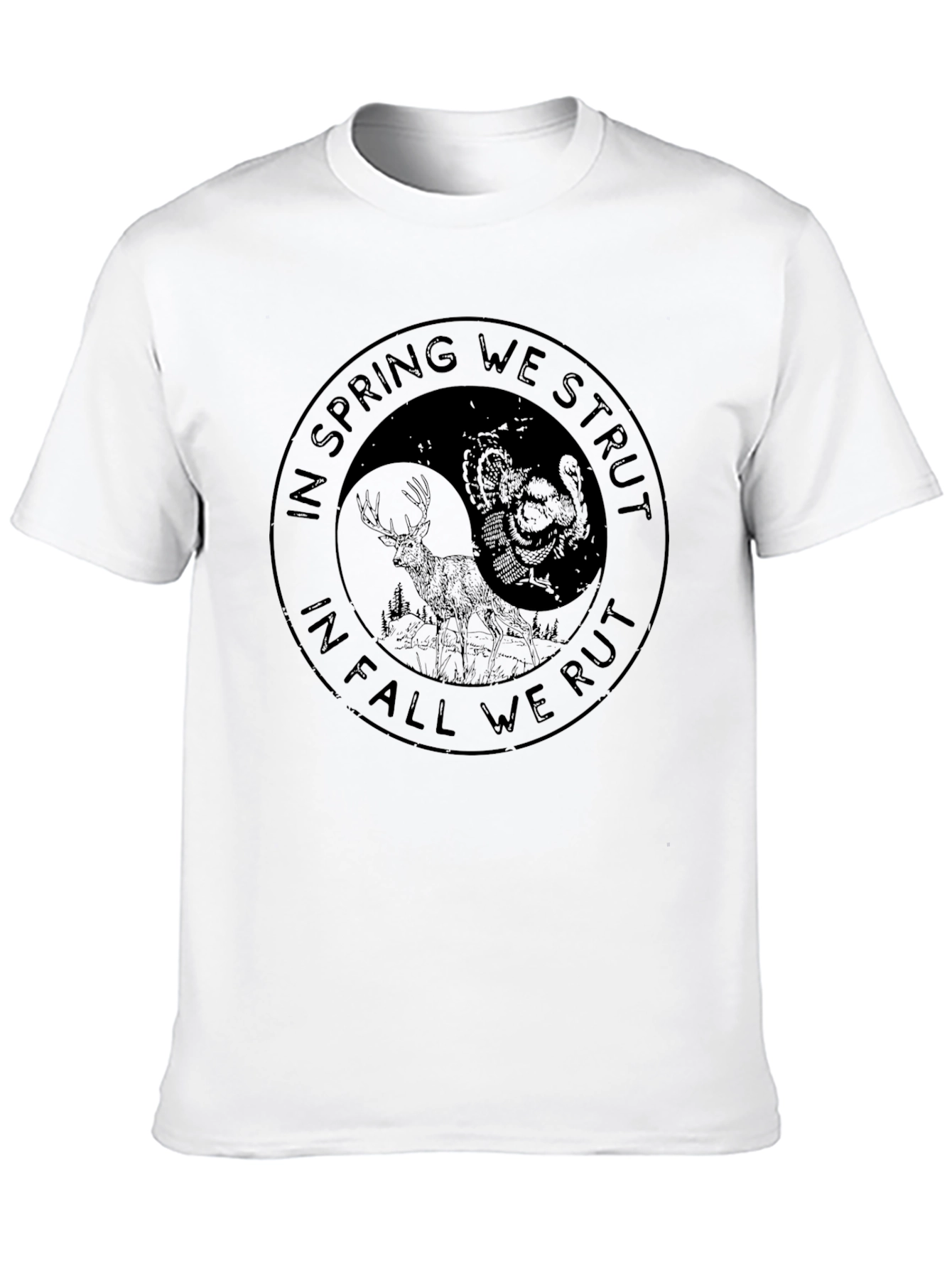 In Spring We Strut Black Graphic Tee