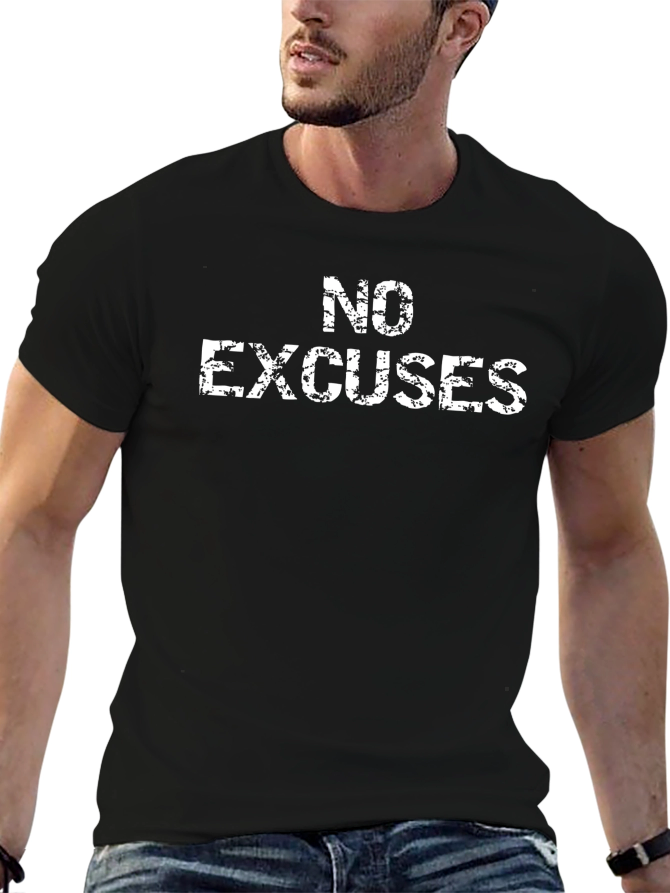 No Excuses Black Graphic T-Shirt