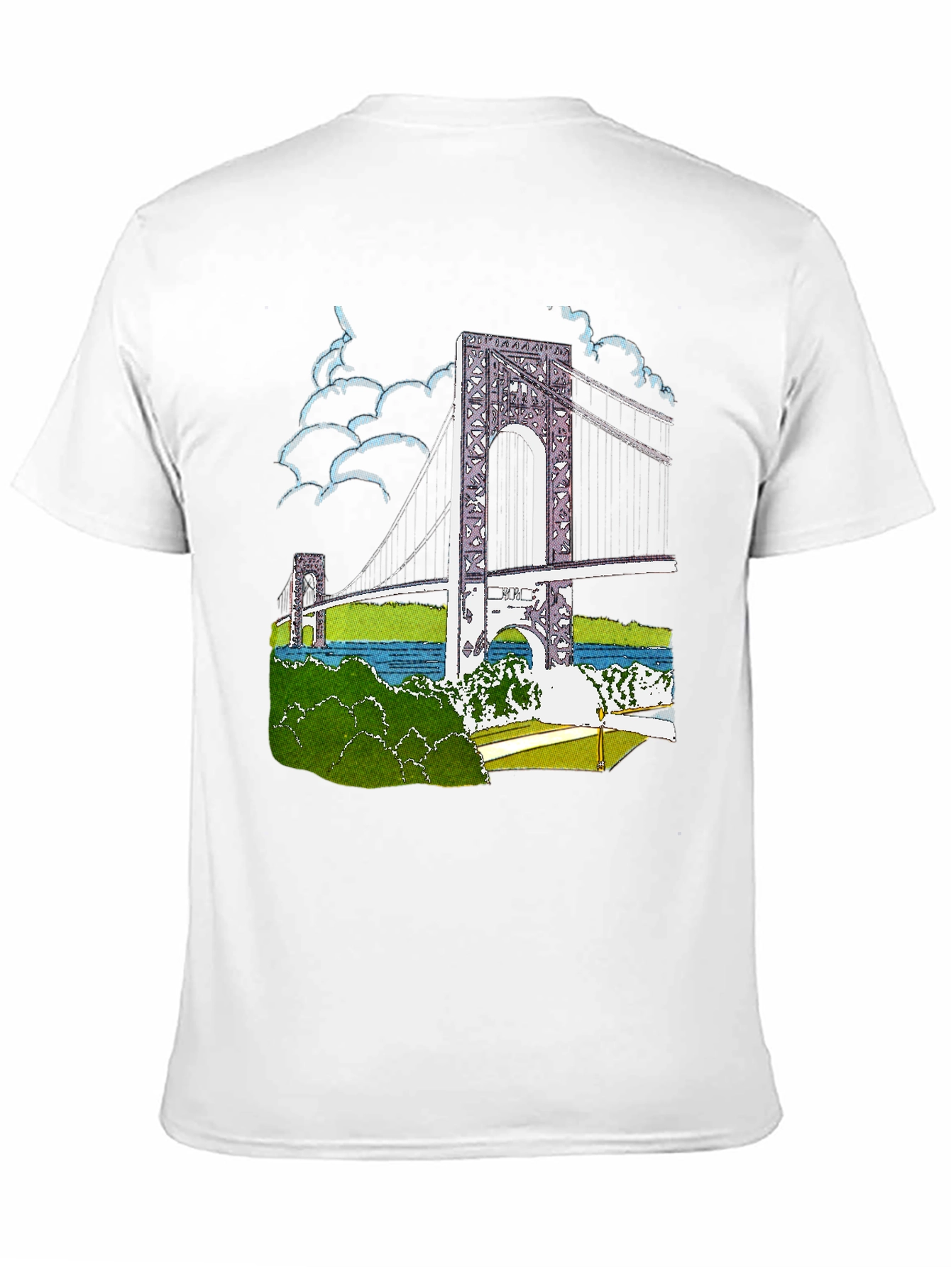 Bridge Print Black Cotton T-Shirt