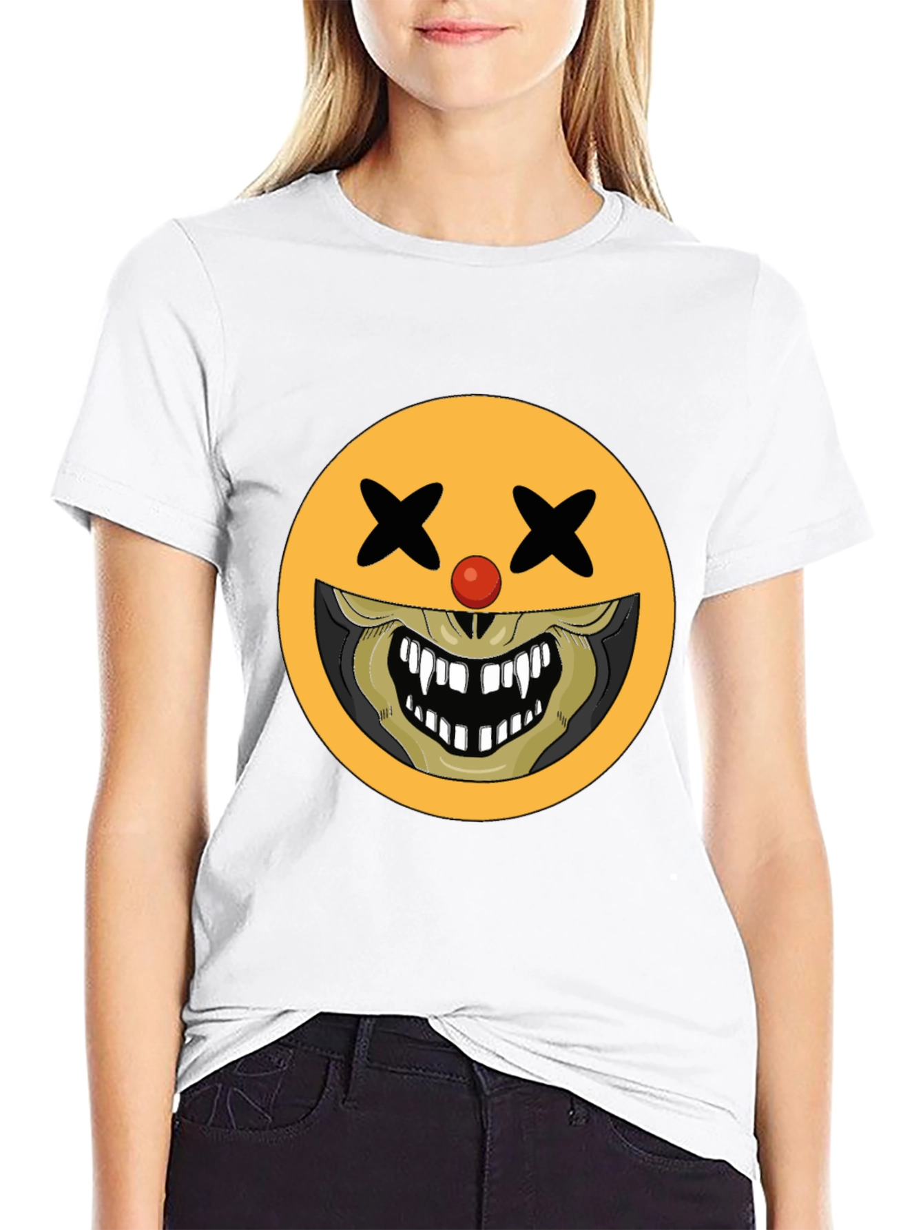 Creepy Clown Emoji Graphic Tee