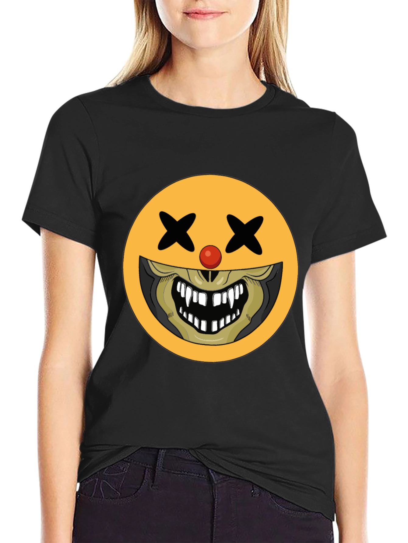 Creepy Clown Emoji Graphic Tee