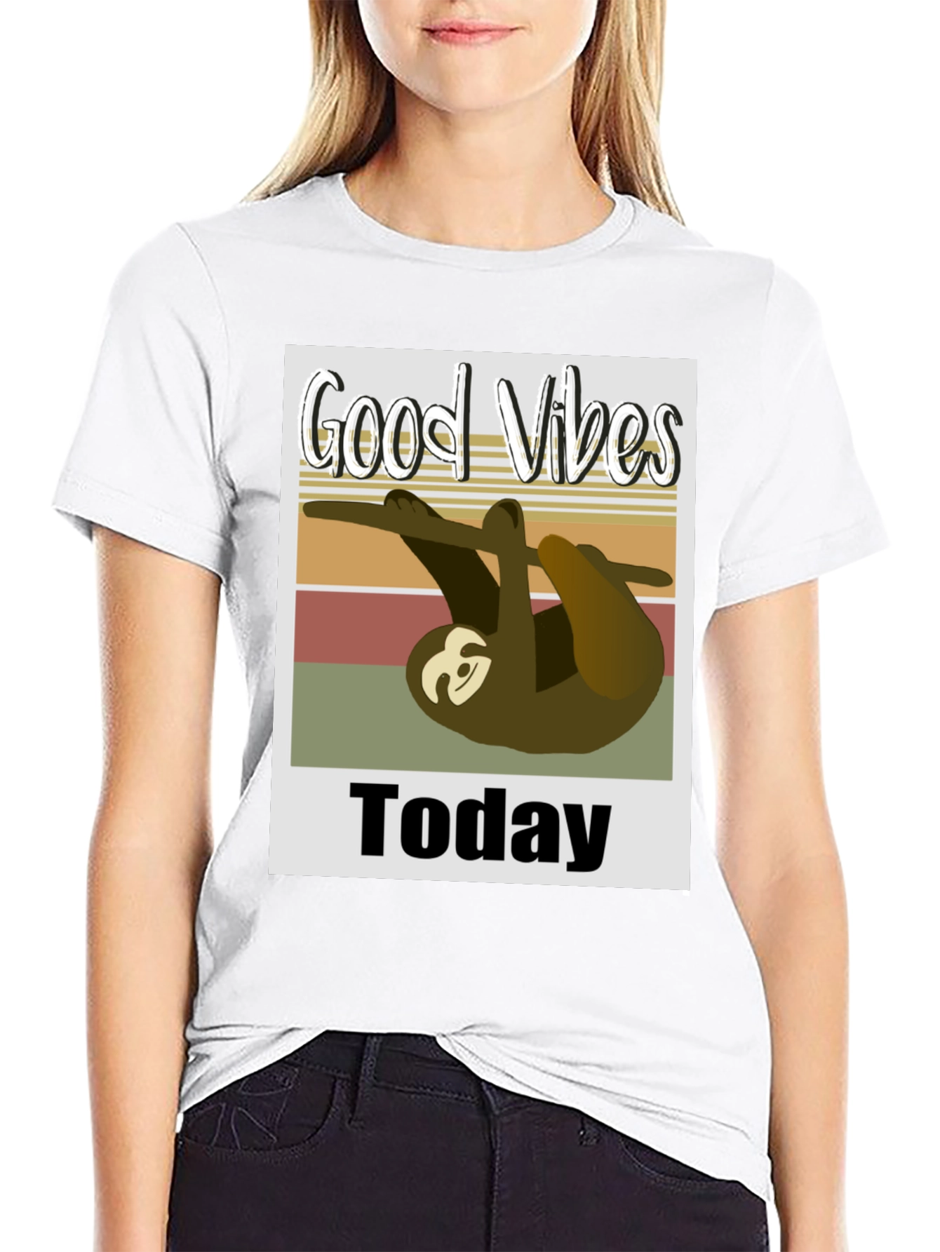 Good Vibes Today Sloth Graphic T-Shirt