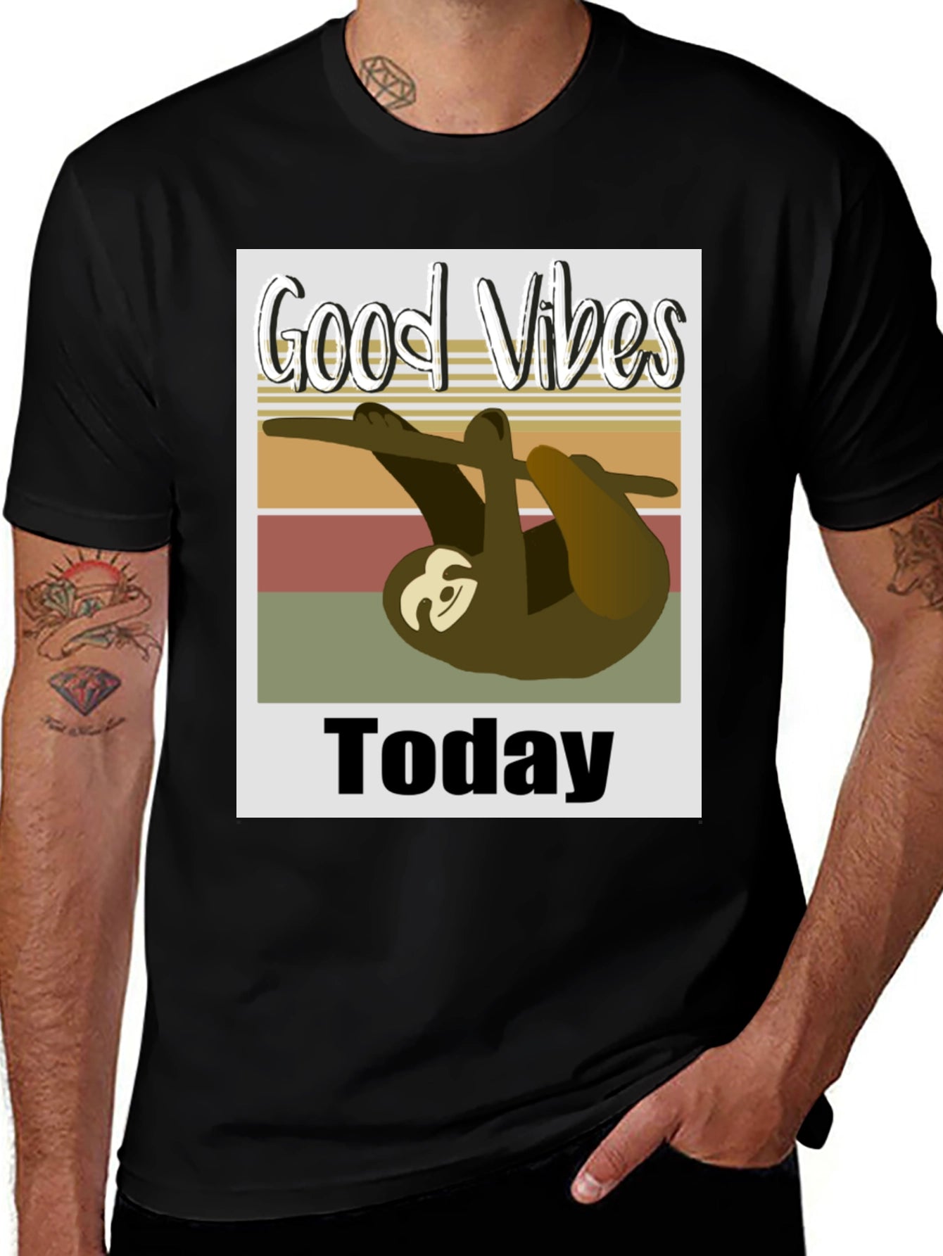 Good Vibes Today Sloth Graphic T-Shirt