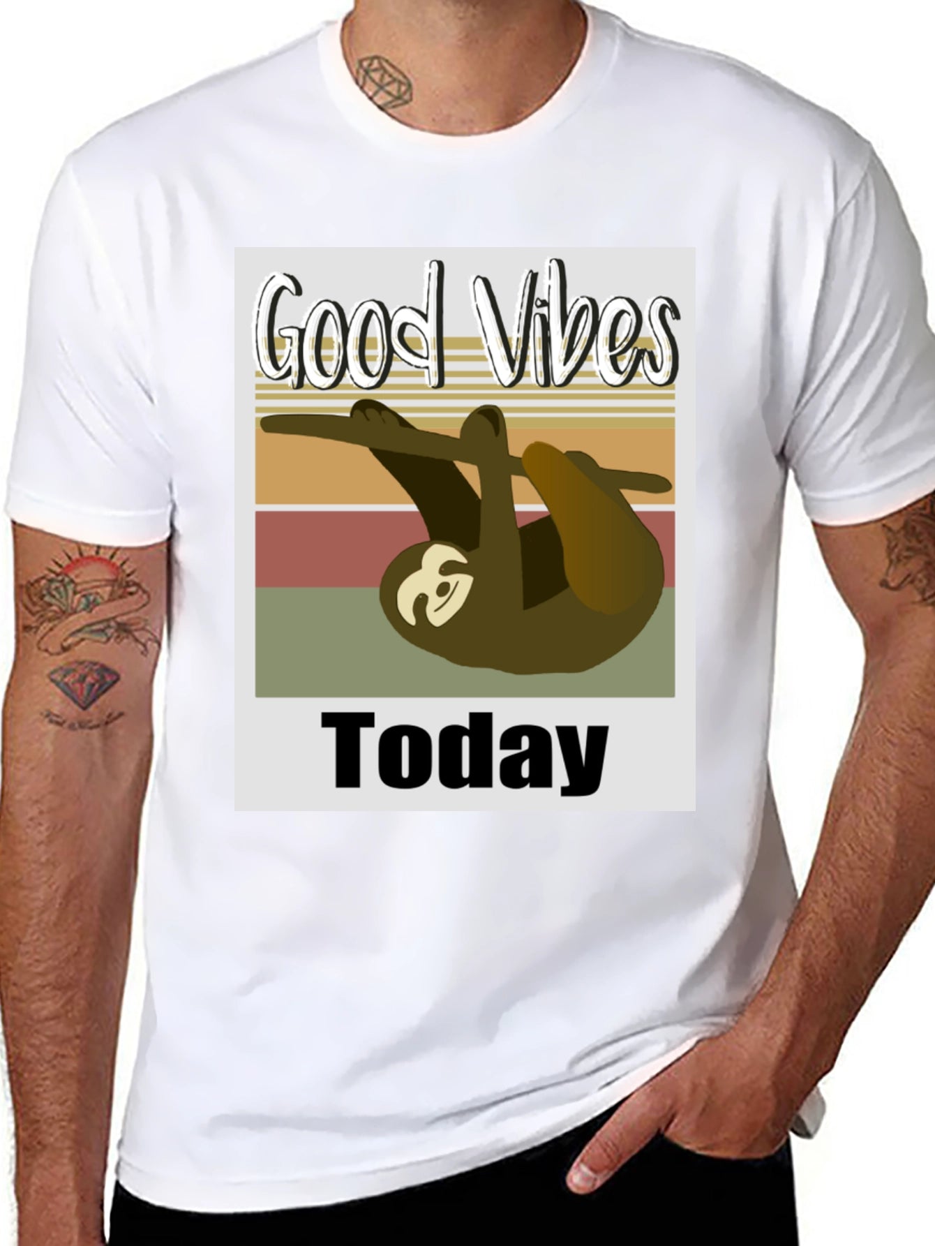 Good Vibes Today Sloth Graphic T-Shirt