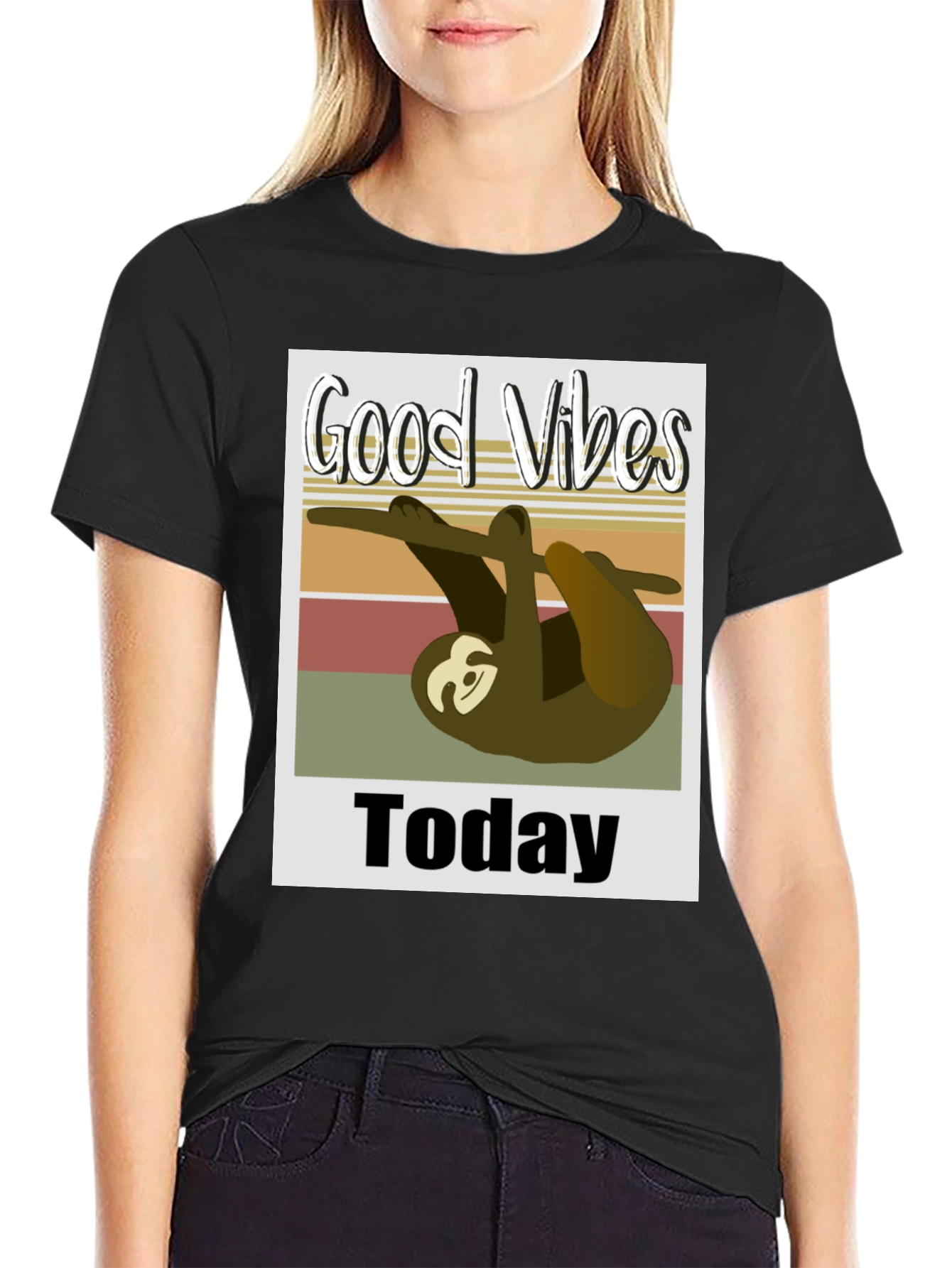 Good Vibes Today Sloth Graphic T-Shirt