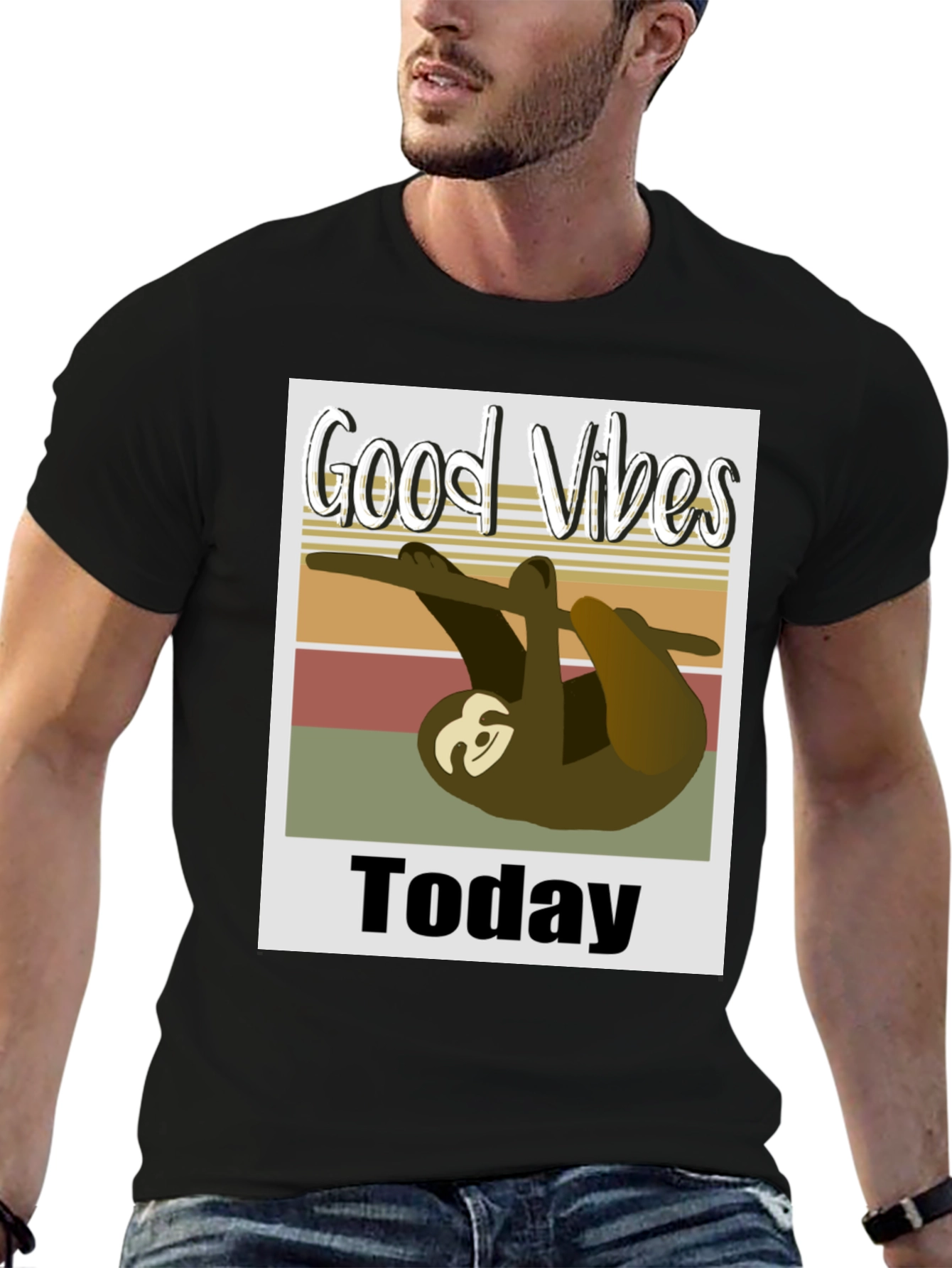 Good Vibes Today Sloth Graphic T-Shirt