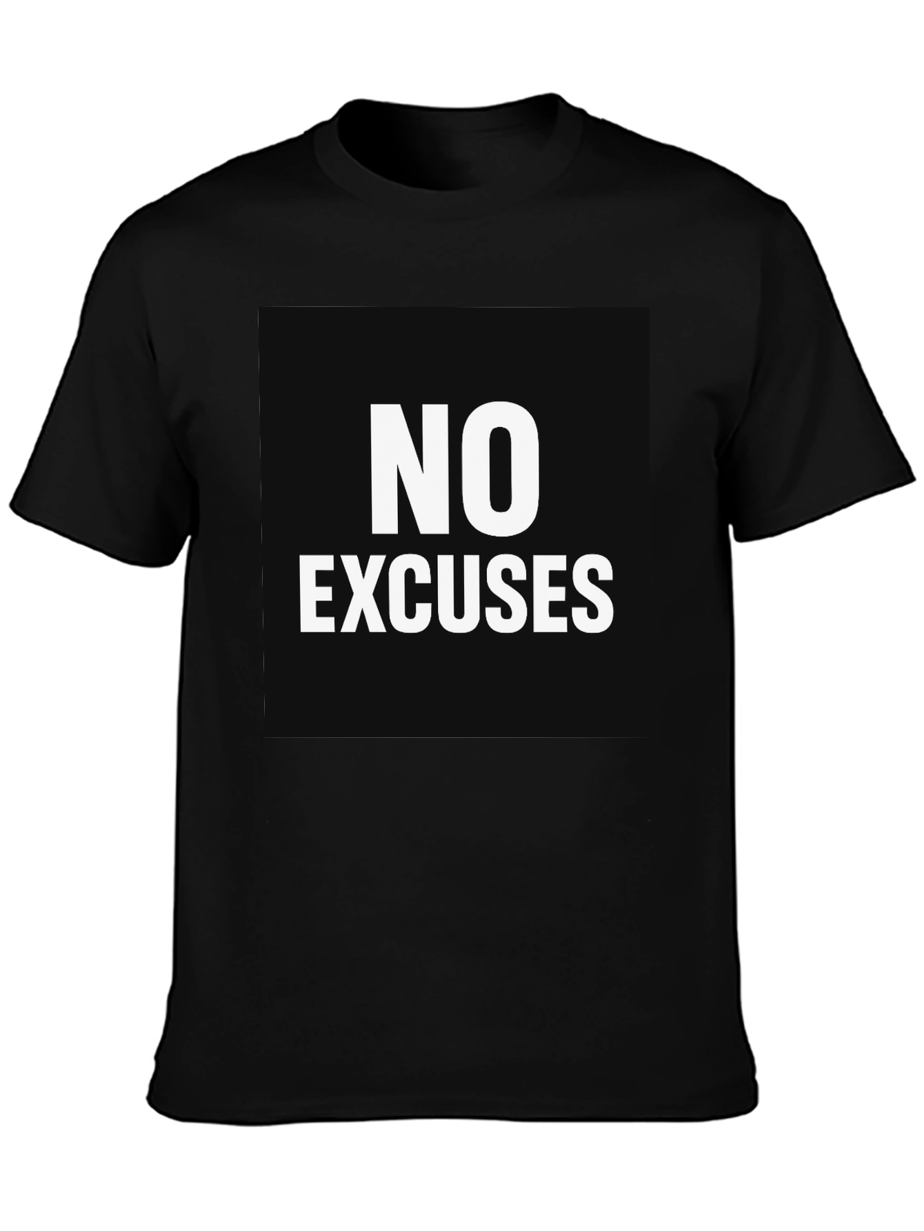 No Excuses Black Graphic Tee - Motivational Shirt