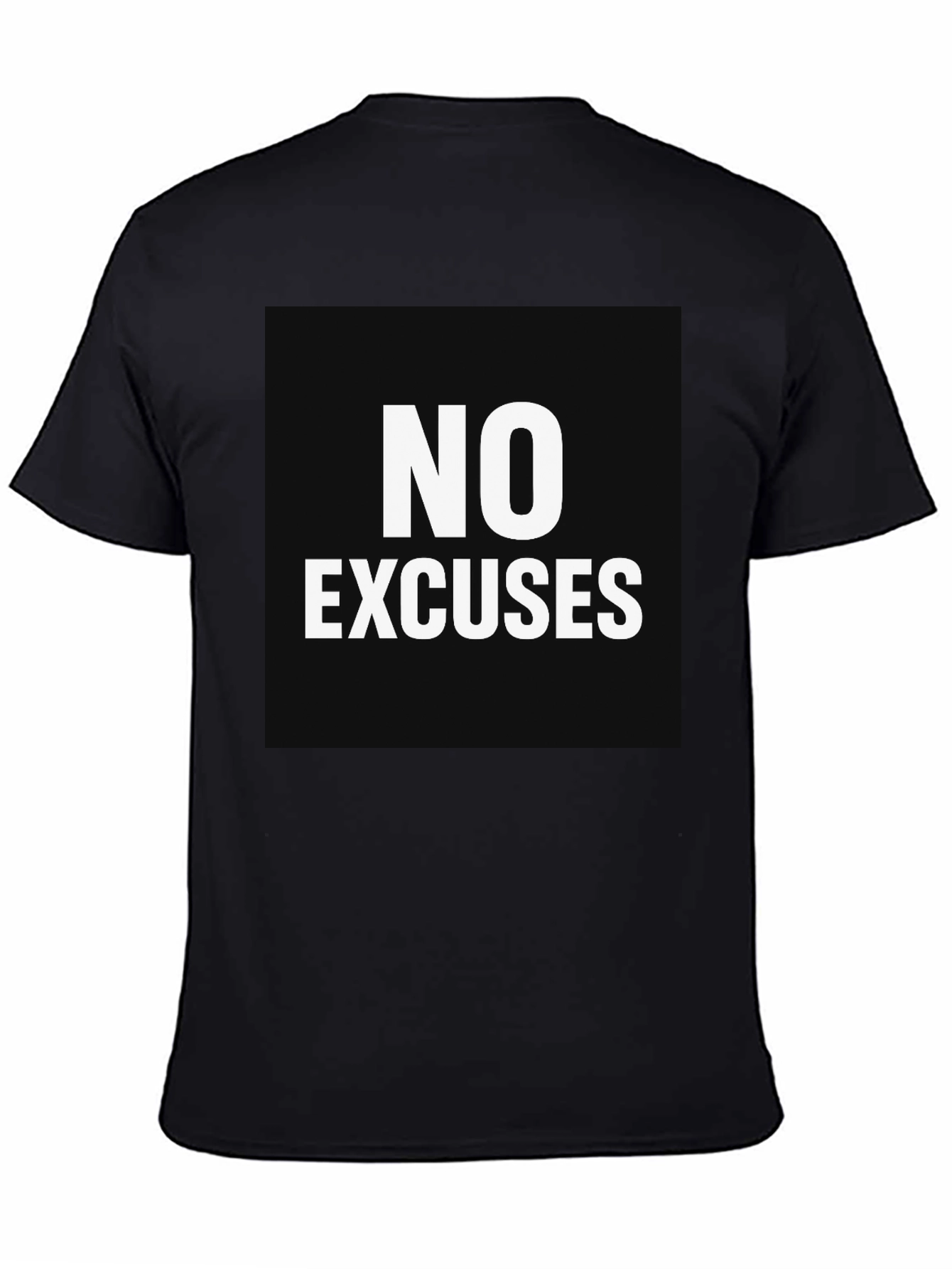 No Excuses Black Graphic Tee - Motivational Shirt