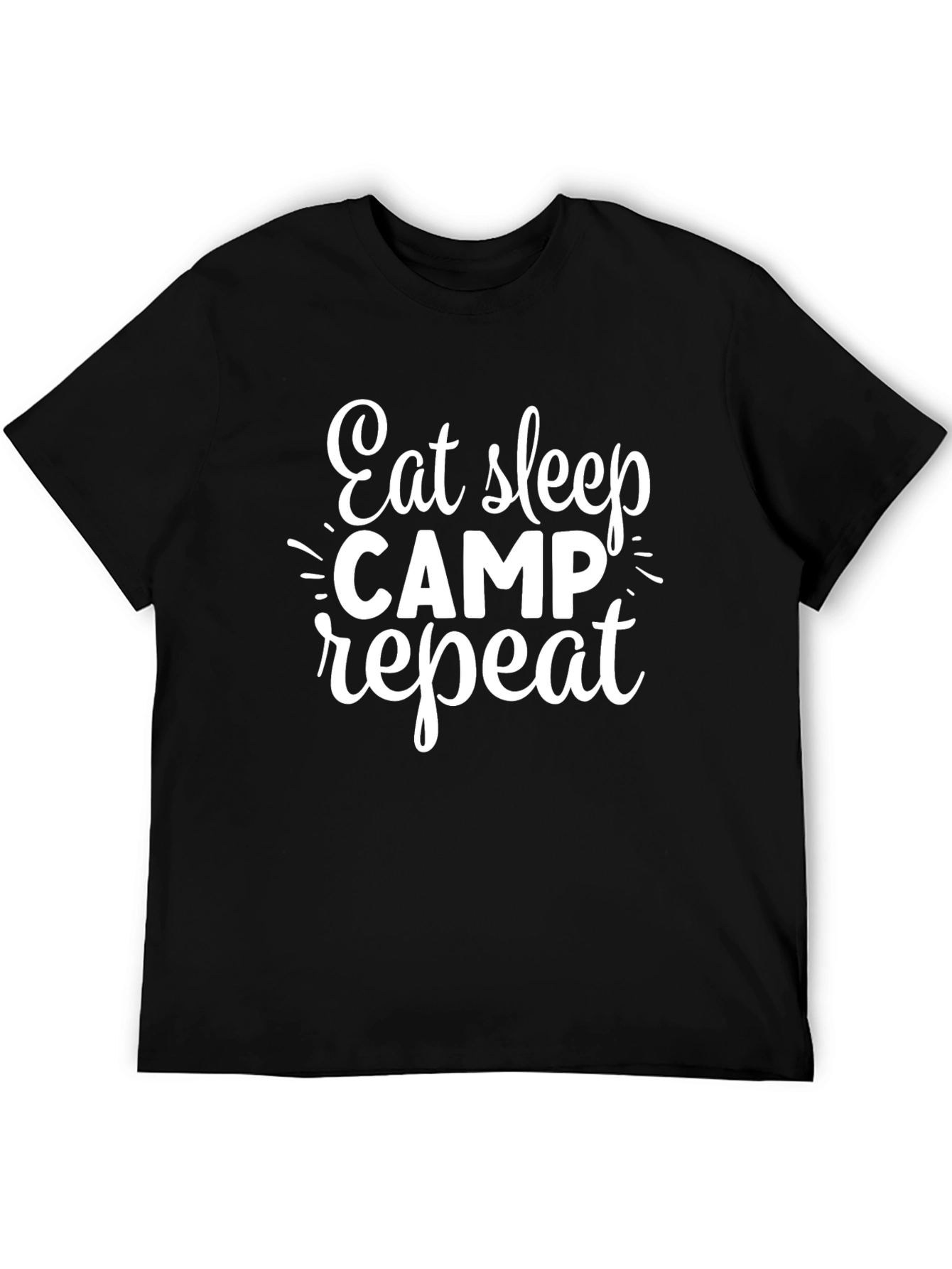 Eat Sleep Camp Repeat Graphic Tee - Camping T-Shirt