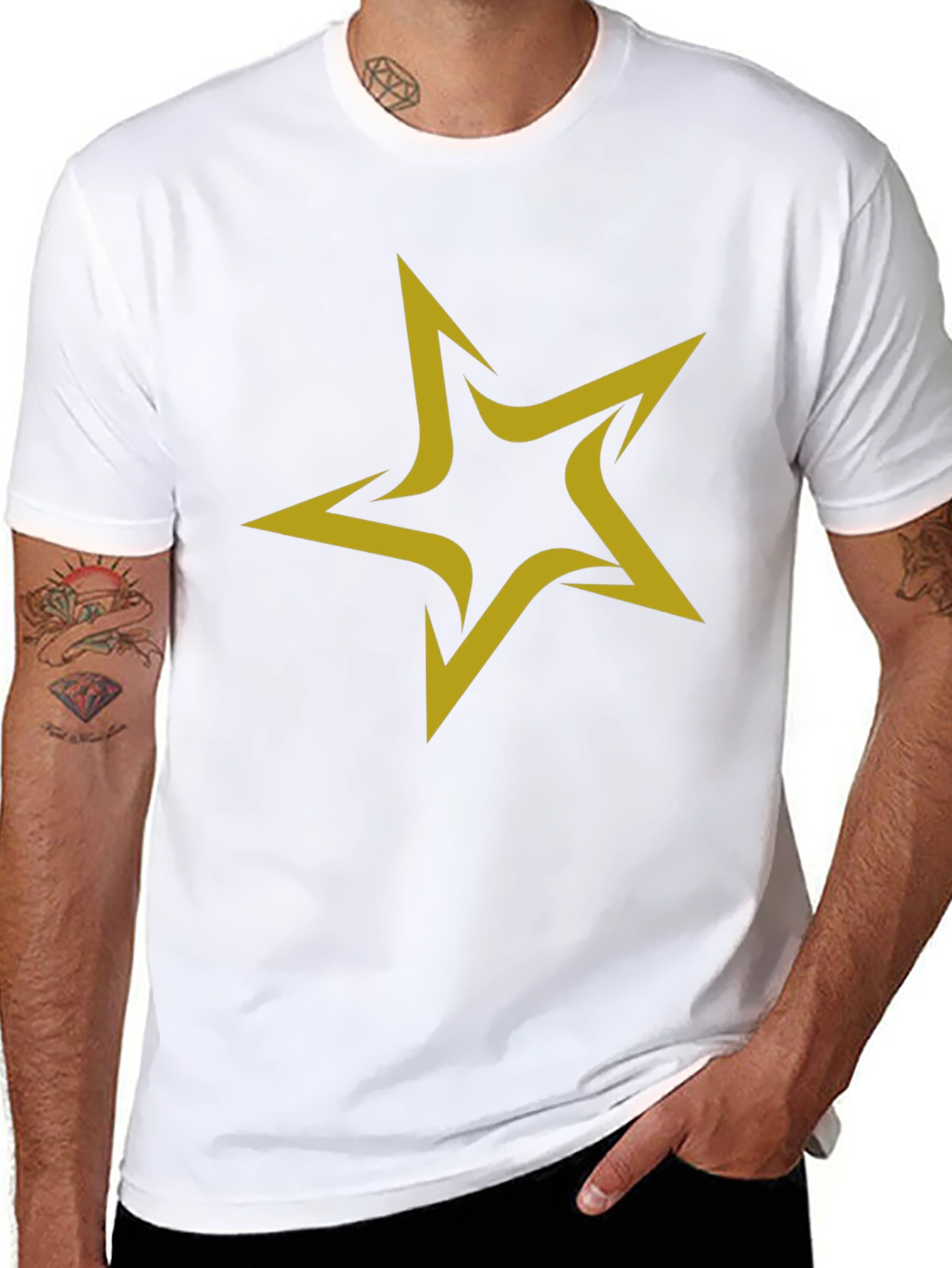 Star Graphic Black T-Shirt for Men
