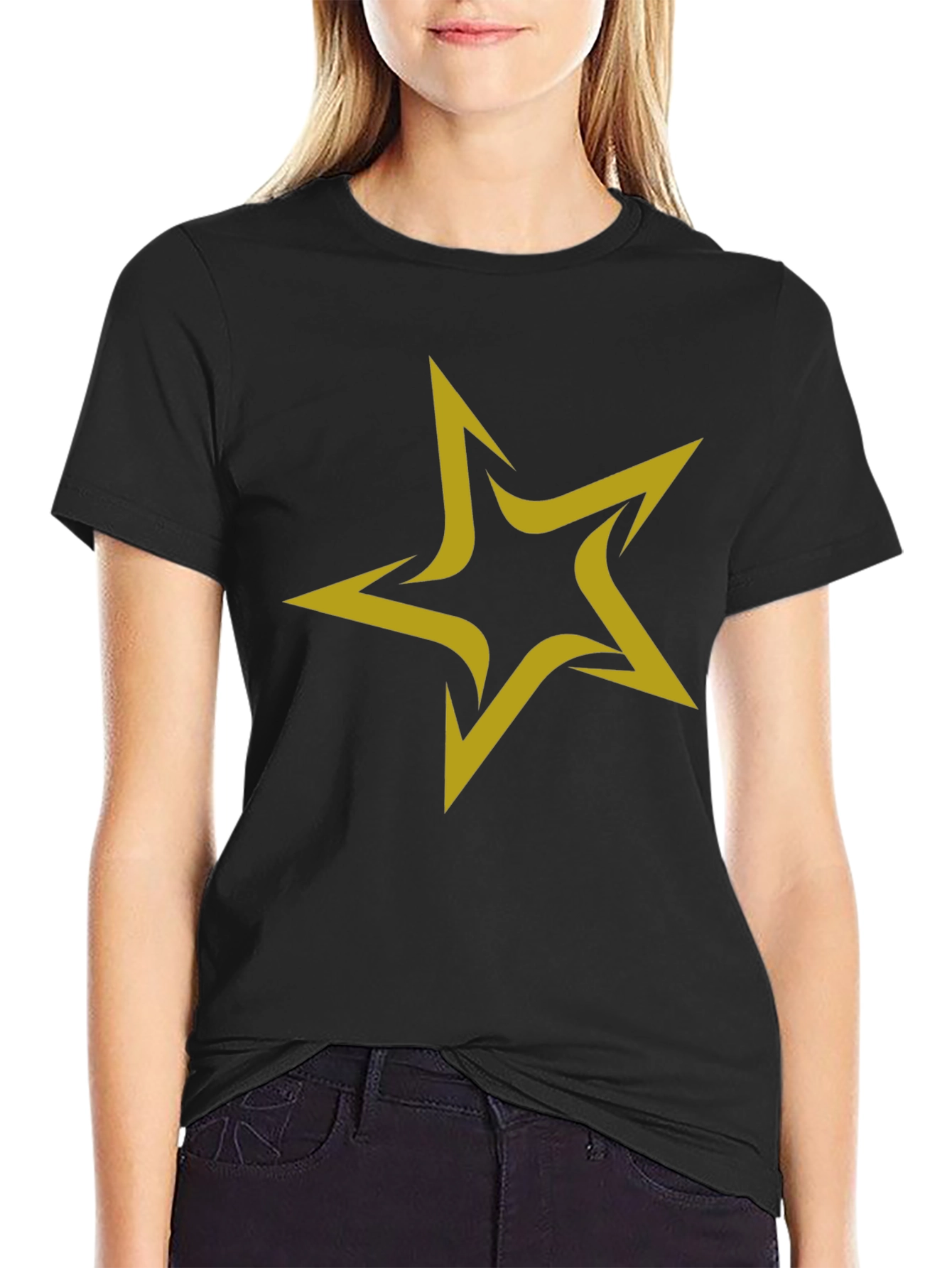 Star Graphic Black T-Shirt for Men