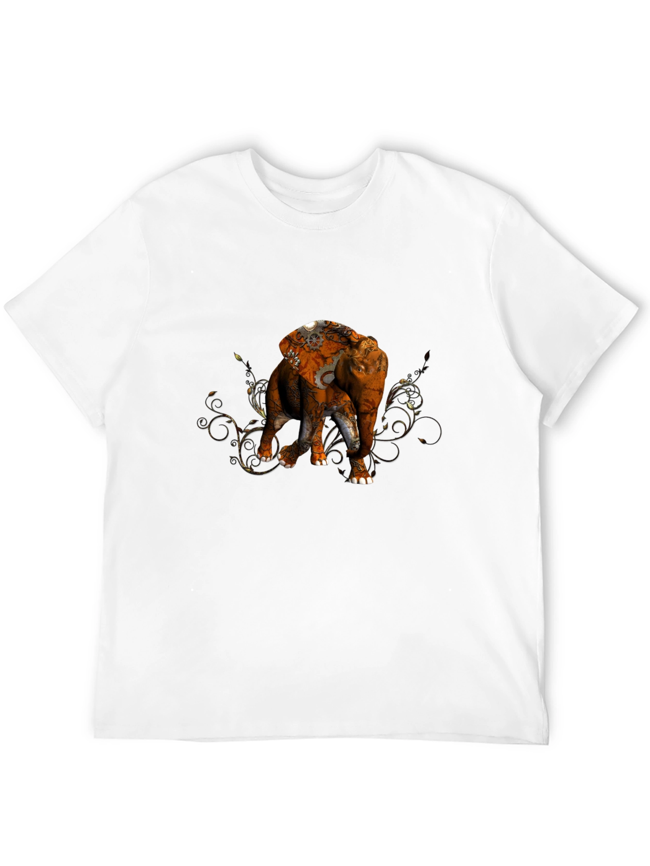 Elephant Steampunk Graphic Black T-Shirt