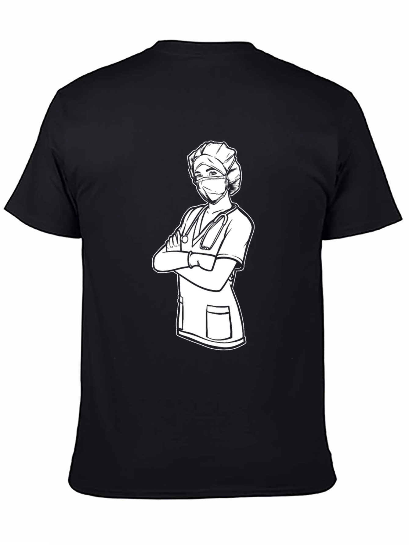 Nurse Graphic T-Shirt - Black Cotton Tee