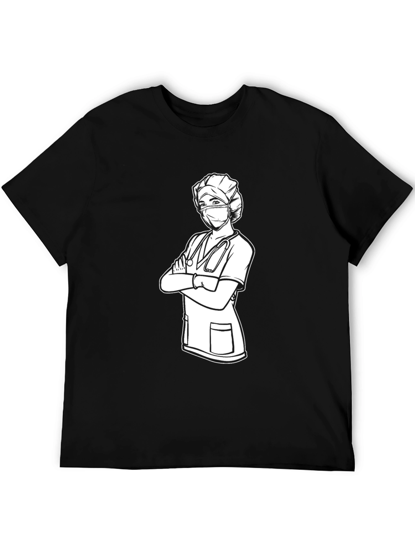 Nurse Graphic T-Shirt - Black Cotton Tee