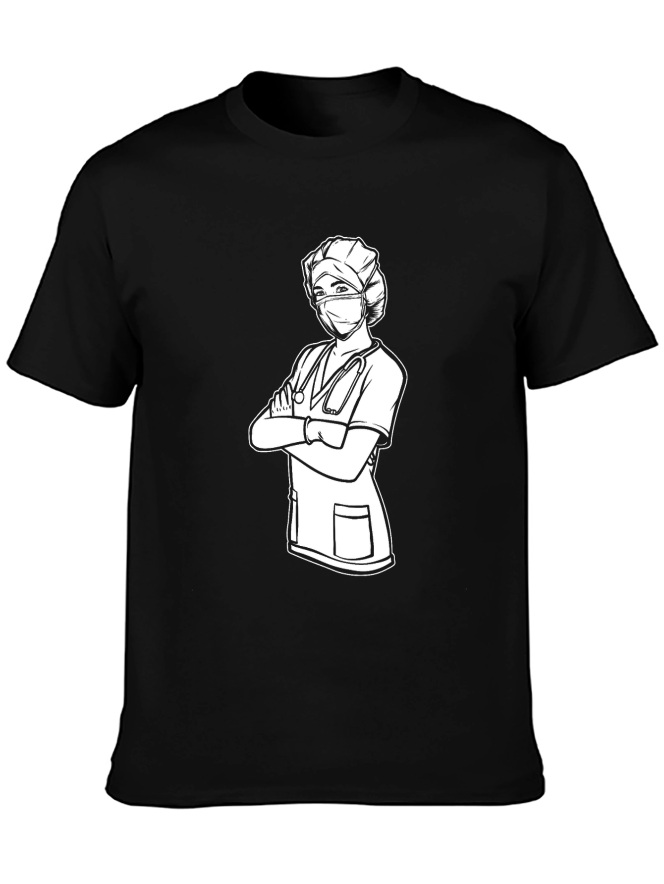 Nurse Graphic T-Shirt - Black Cotton Tee