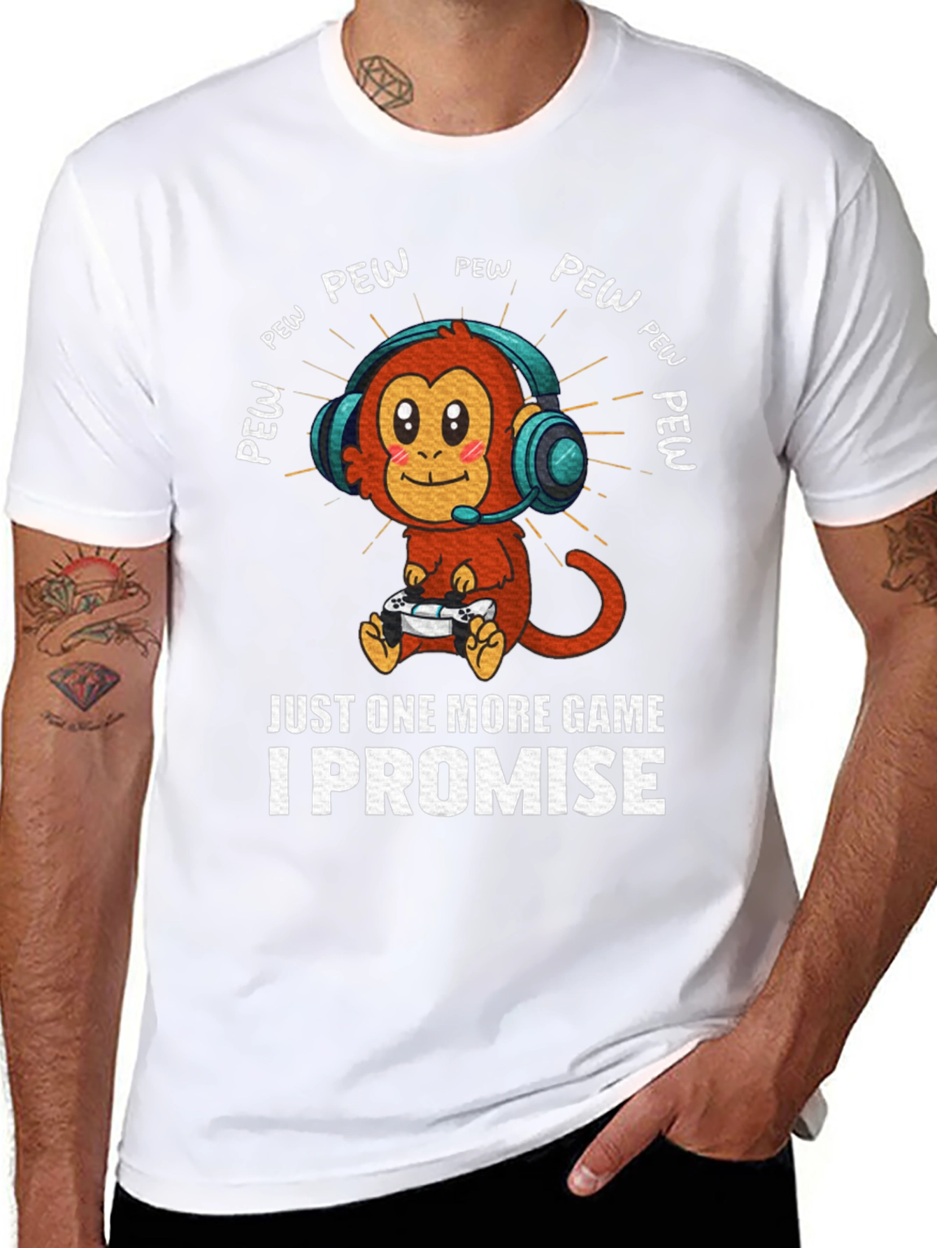 Gamer Monkey T-Shirt - Just One More Game