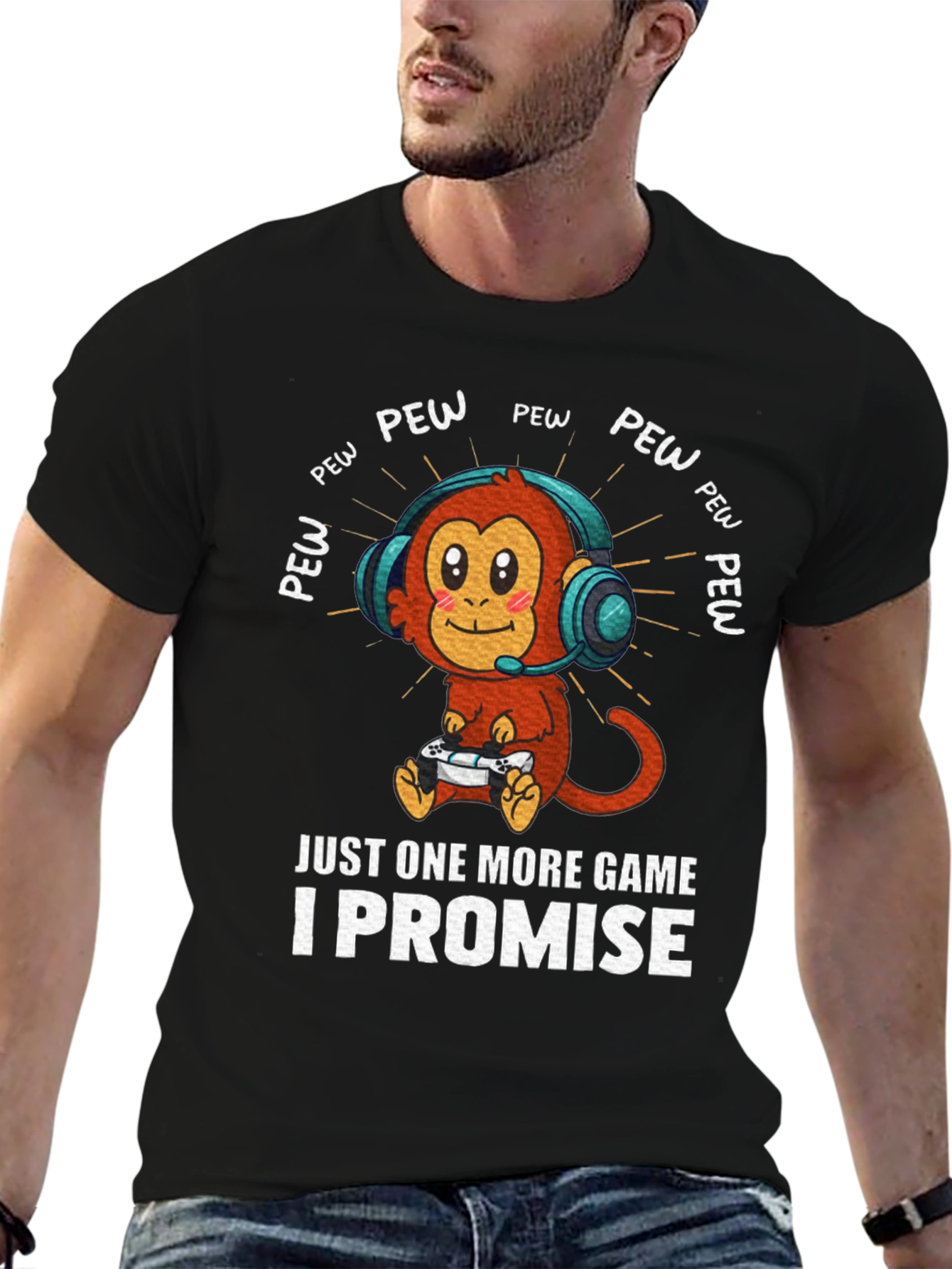 Gamer Monkey T-Shirt - Just One More Game