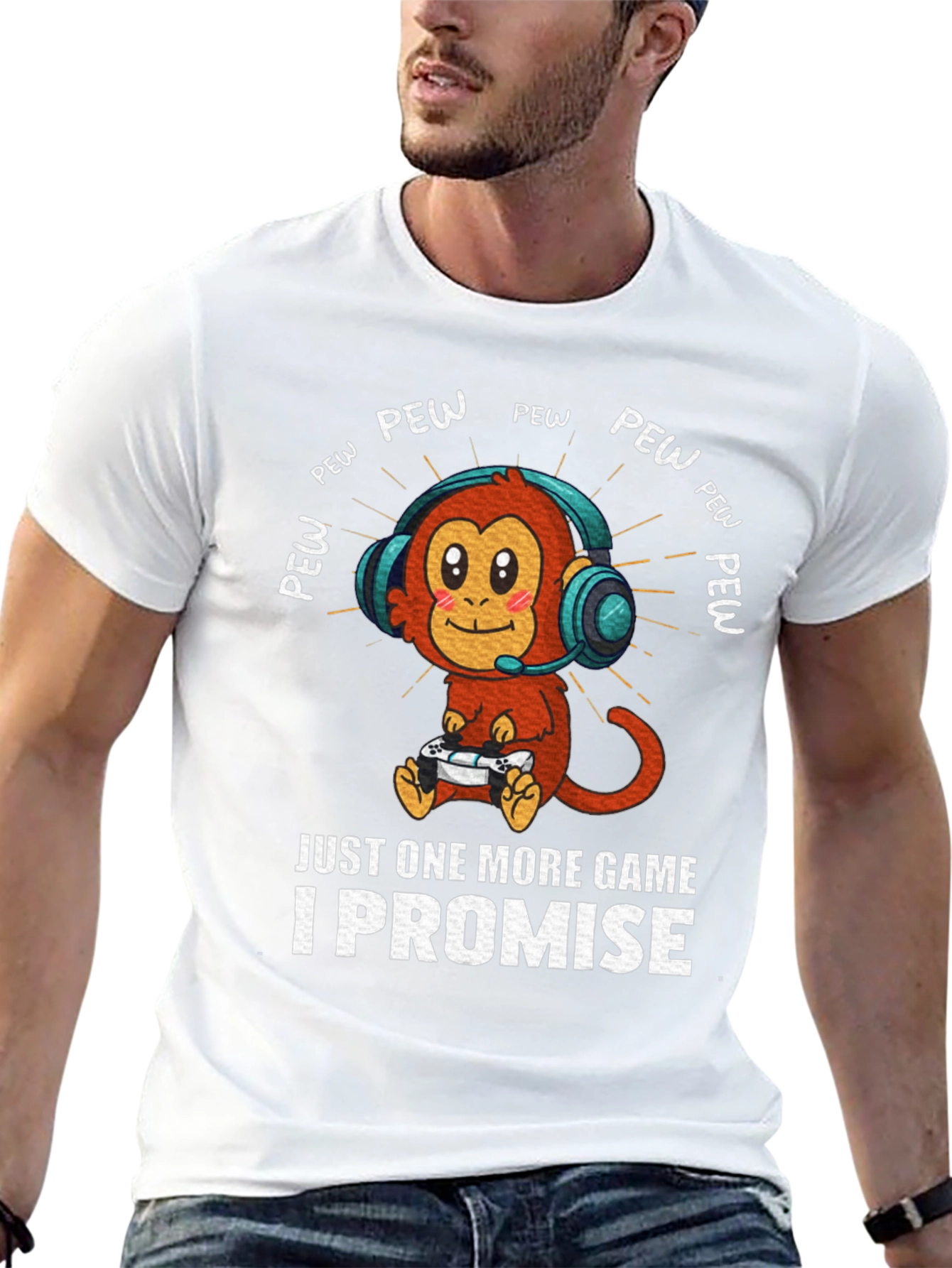 Gamer Monkey T-Shirt - Just One More Game