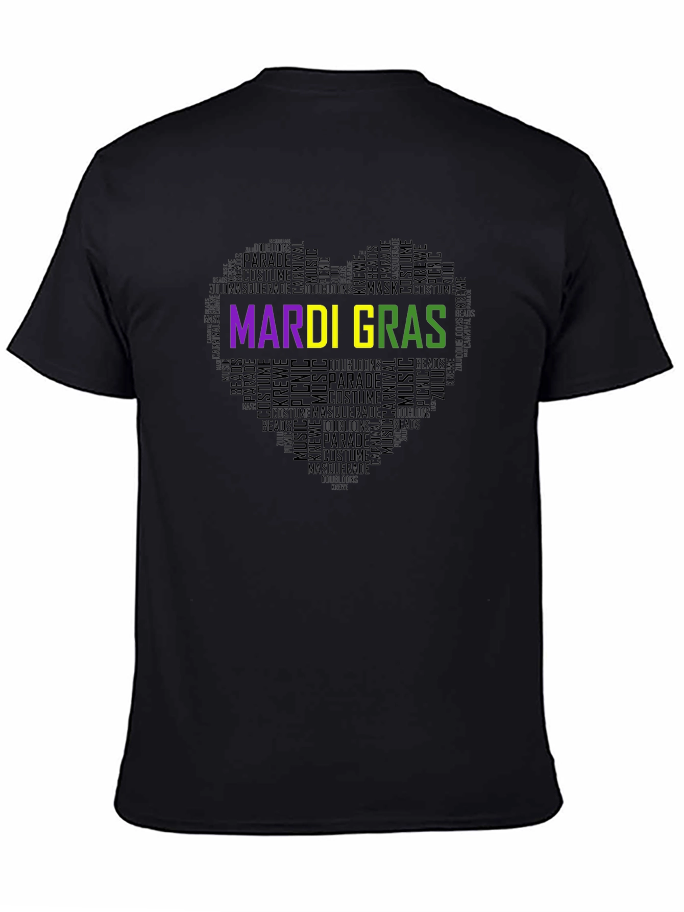 Mardi Gras Heart Word Art T-Shirt