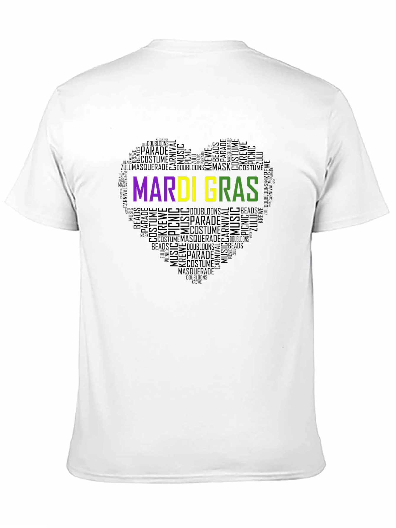 Mardi Gras Heart Word Art T-Shirt