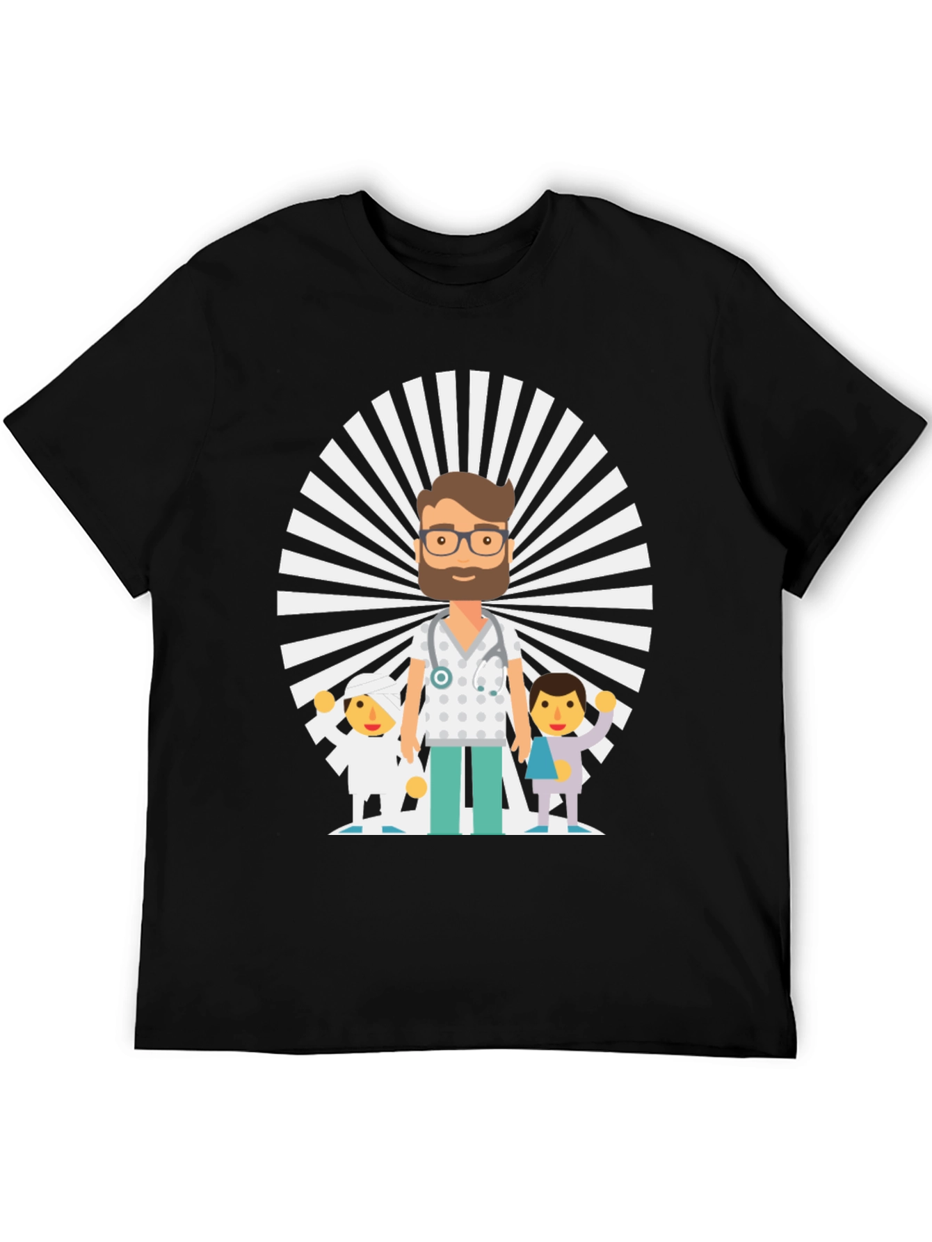 Cartoon Doctor & Patients Graphic Tee