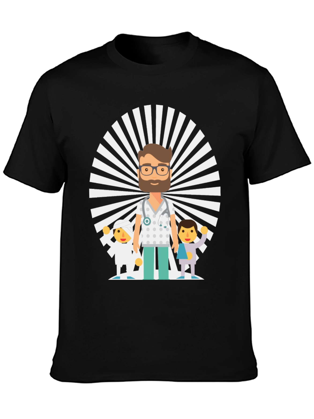 Cartoon Doctor & Patients Graphic Tee