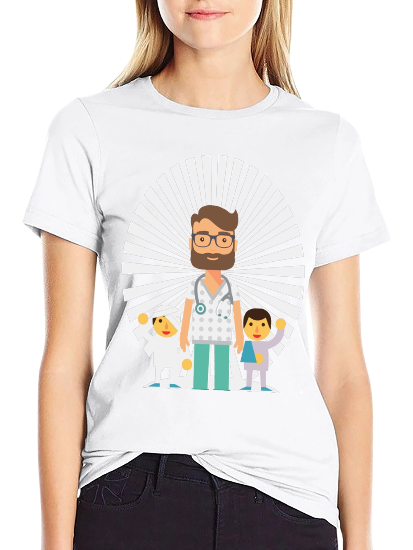 Cartoon Doctor & Patients Graphic Tee