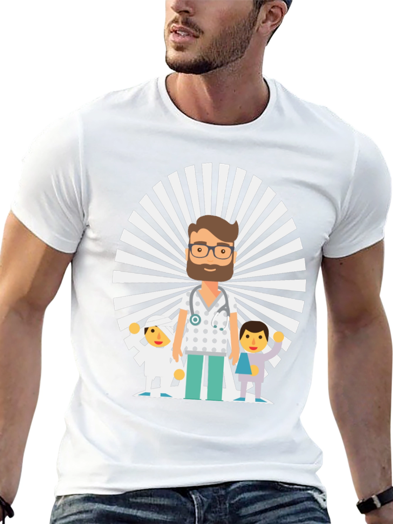 Cartoon Doctor & Patients Graphic Tee