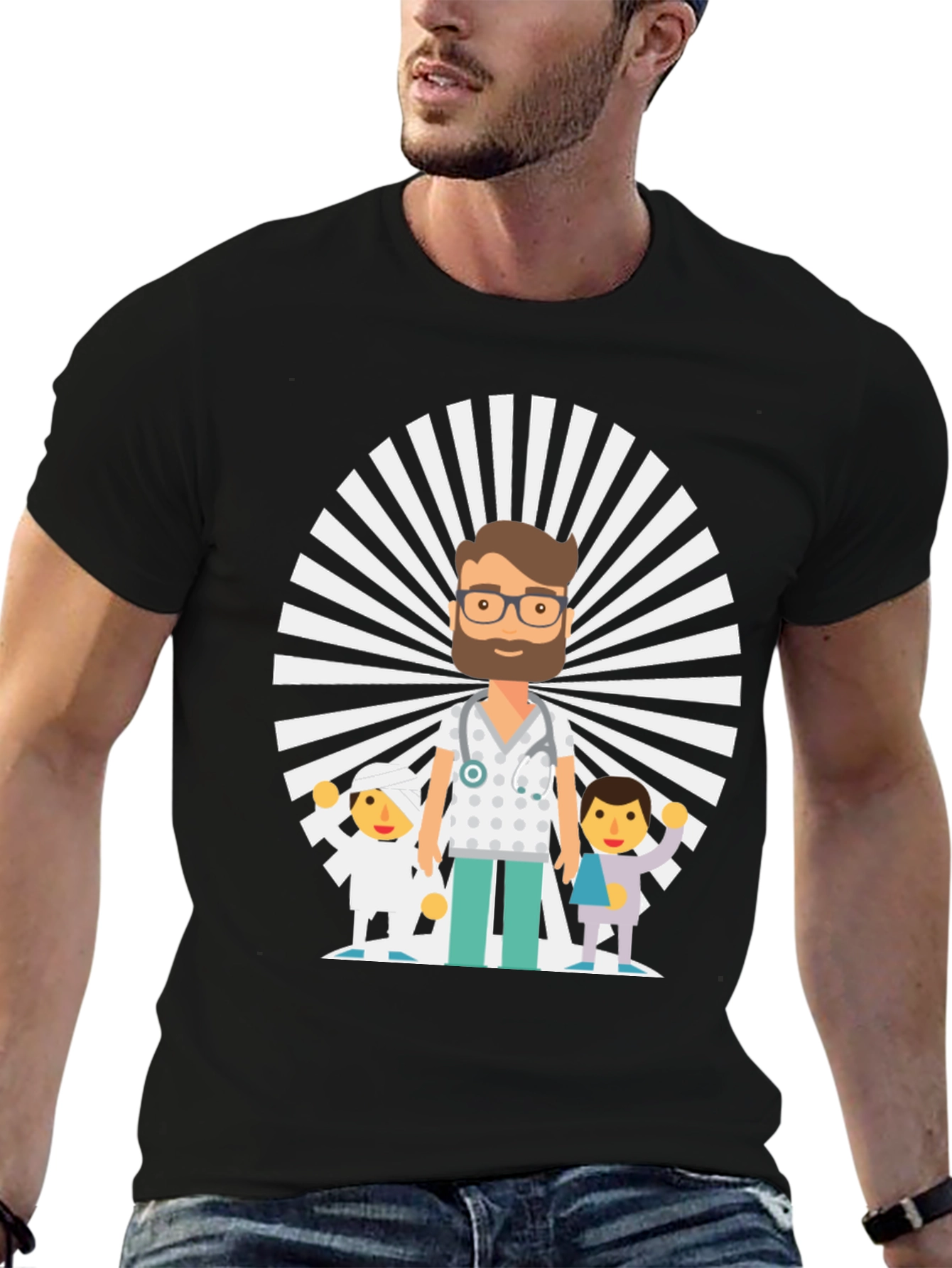 Cartoon Doctor & Patients Graphic Tee