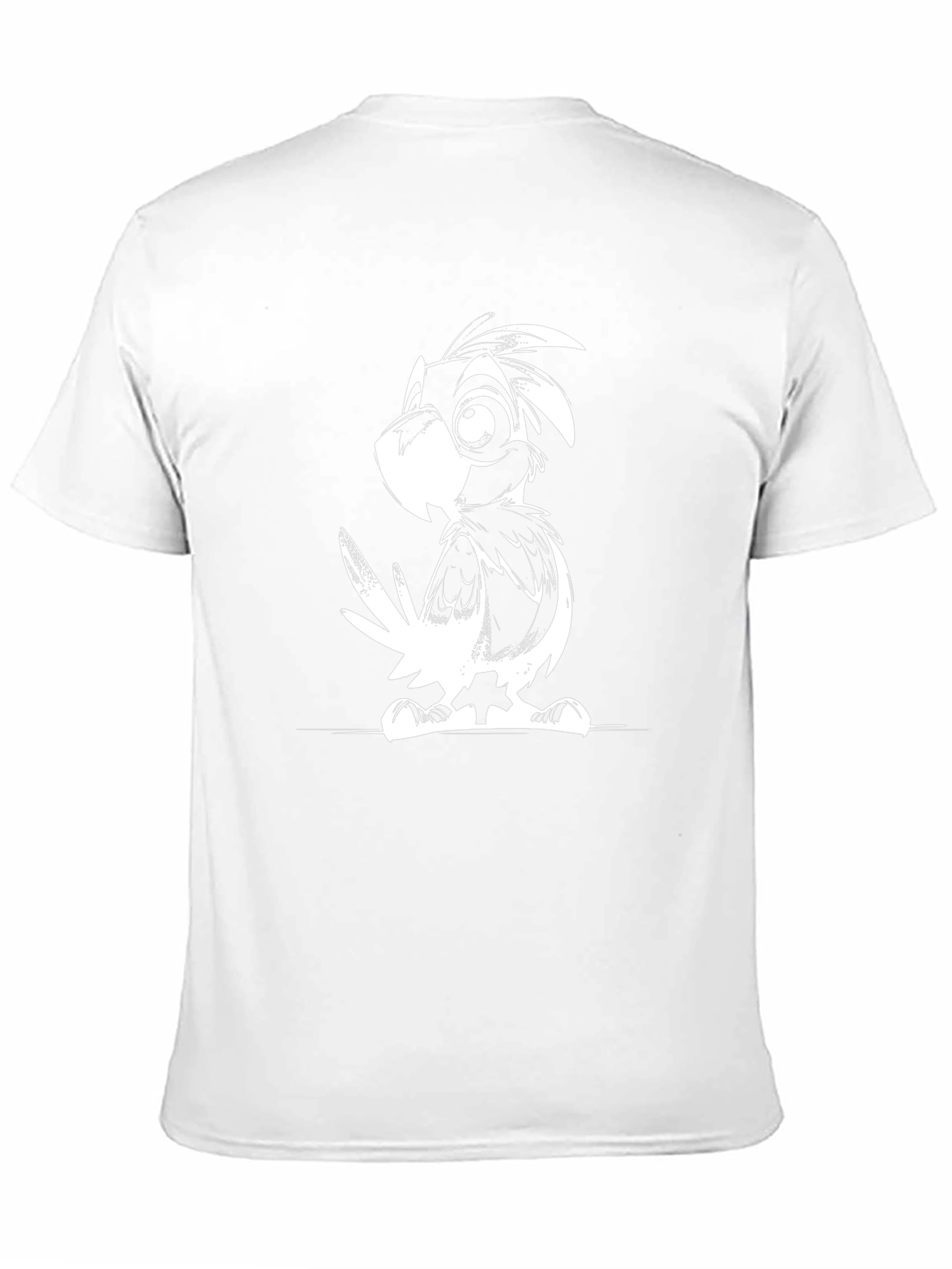 Cartoon Bird Graphic Tee - Black Casual T-Shirt