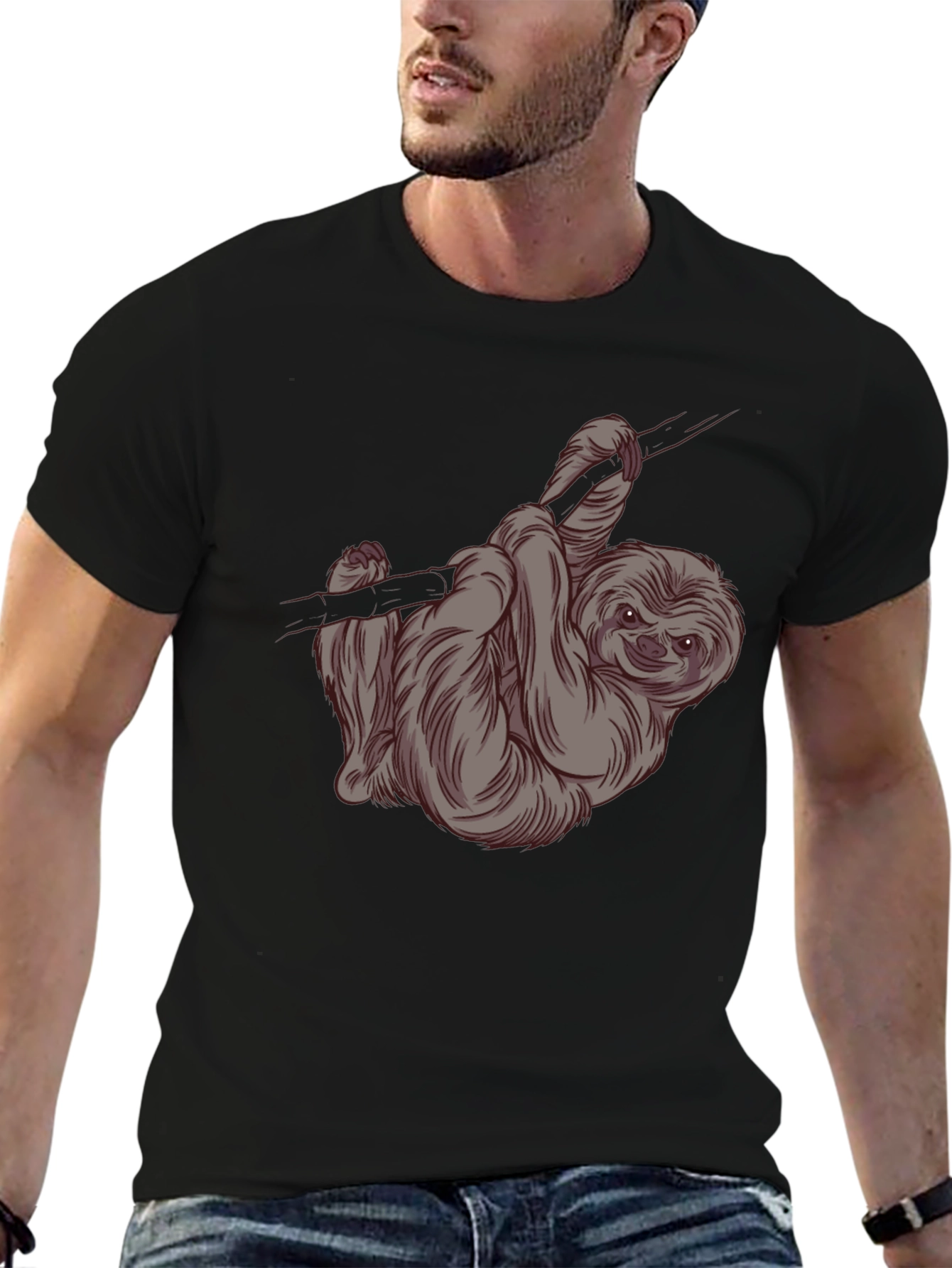 Sloth Graphic Tee -  Relaxed Style Soft Cotton