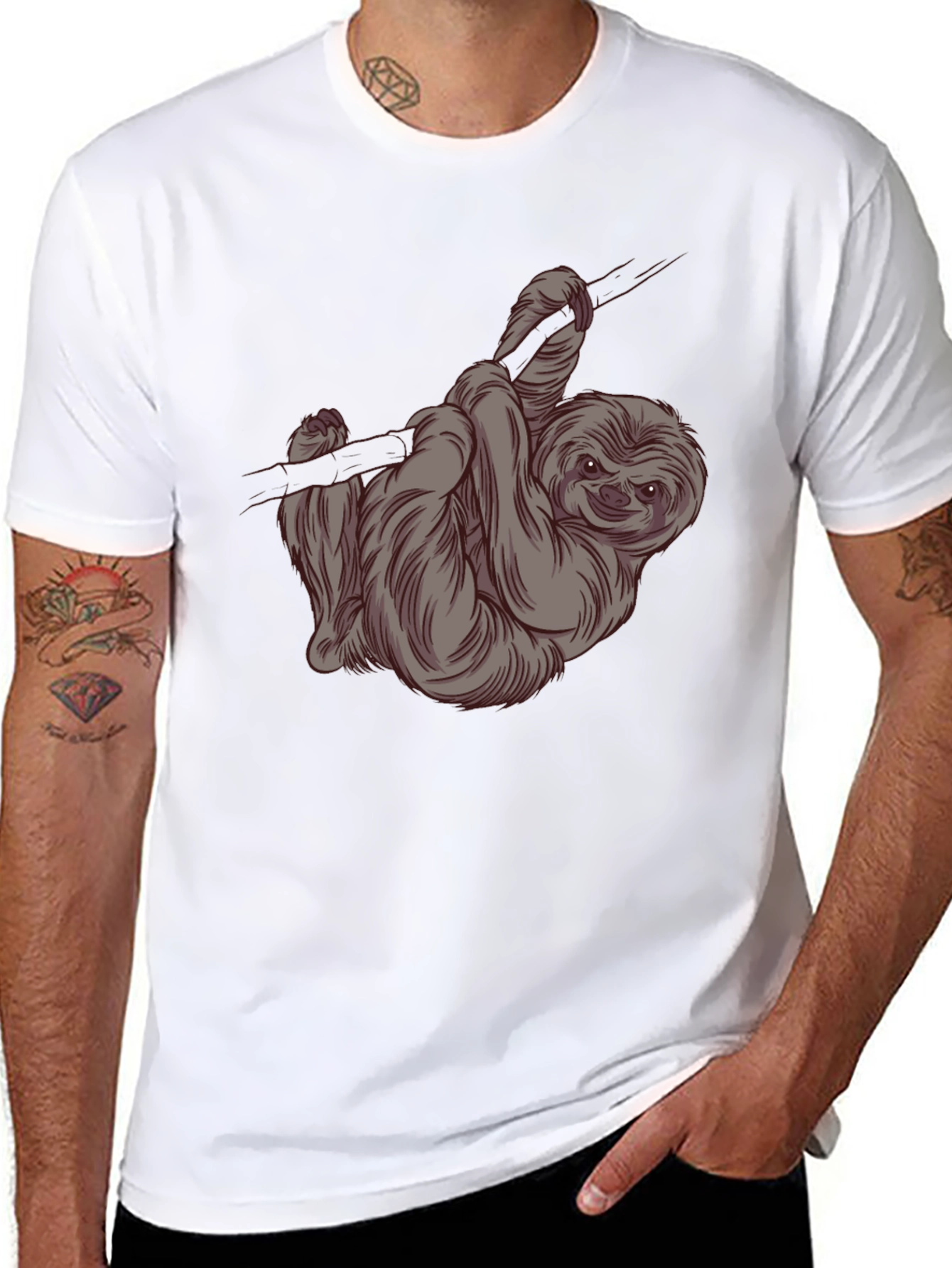 Sloth Graphic Tee -  Relaxed Style Soft Cotton