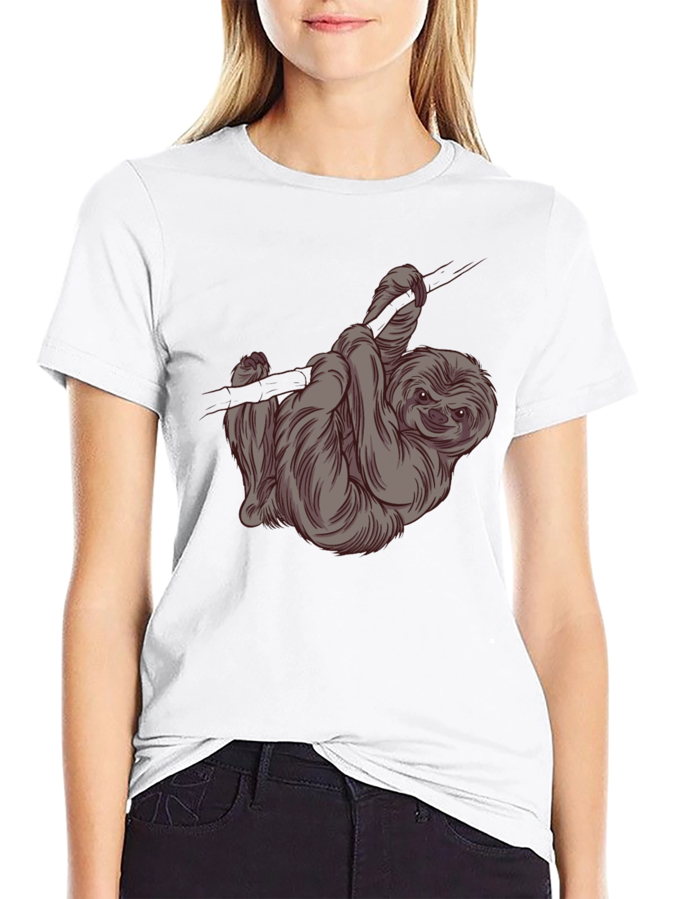 Sloth Graphic Tee -  Relaxed Style Soft Cotton