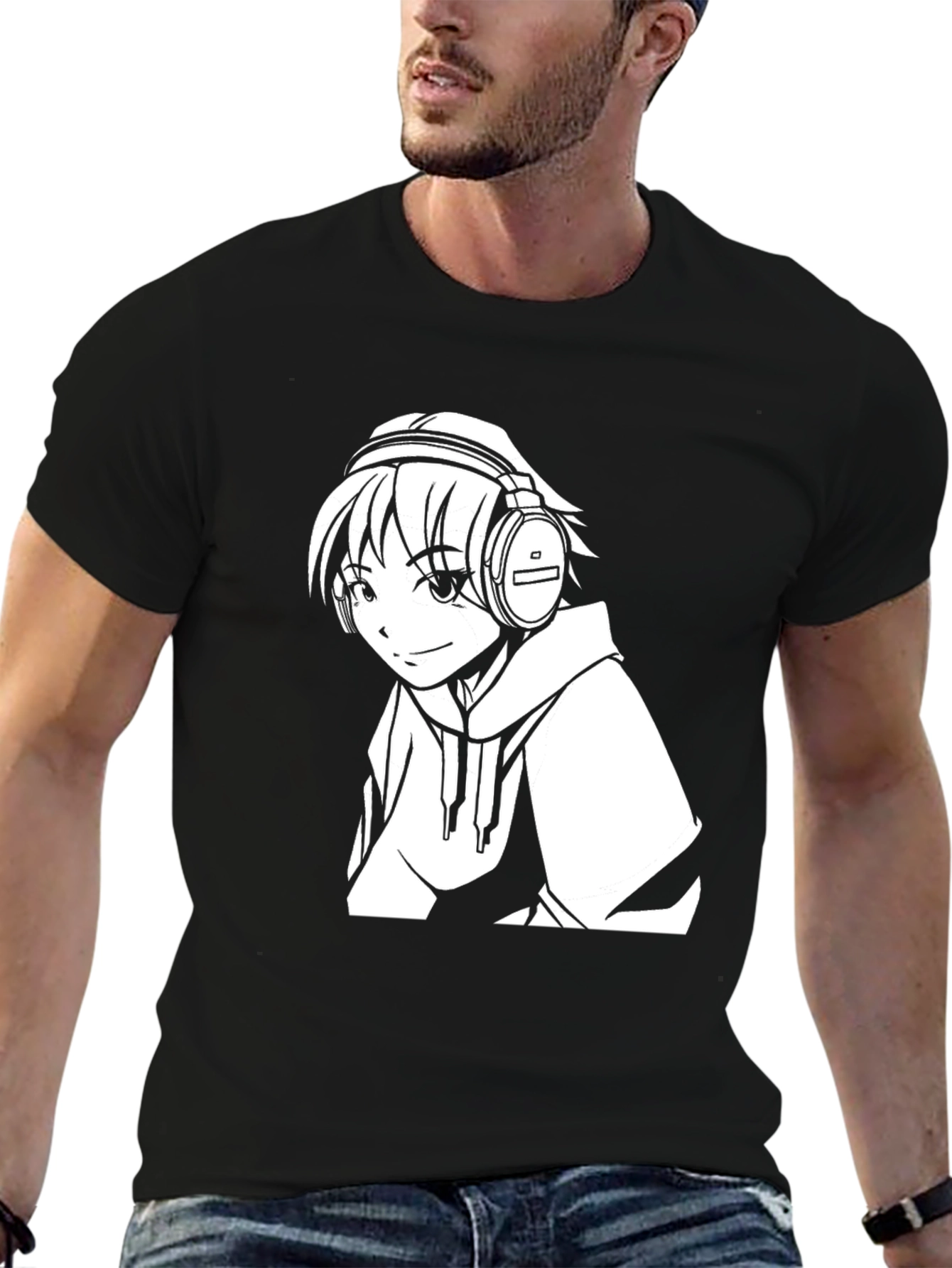 Anime Music Lover Black T-Shirt