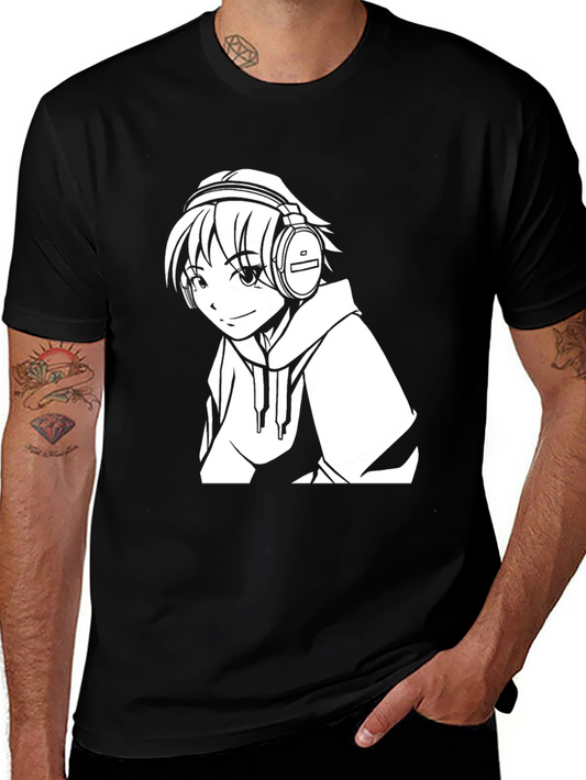 Anime Music Lover Black T-Shirt