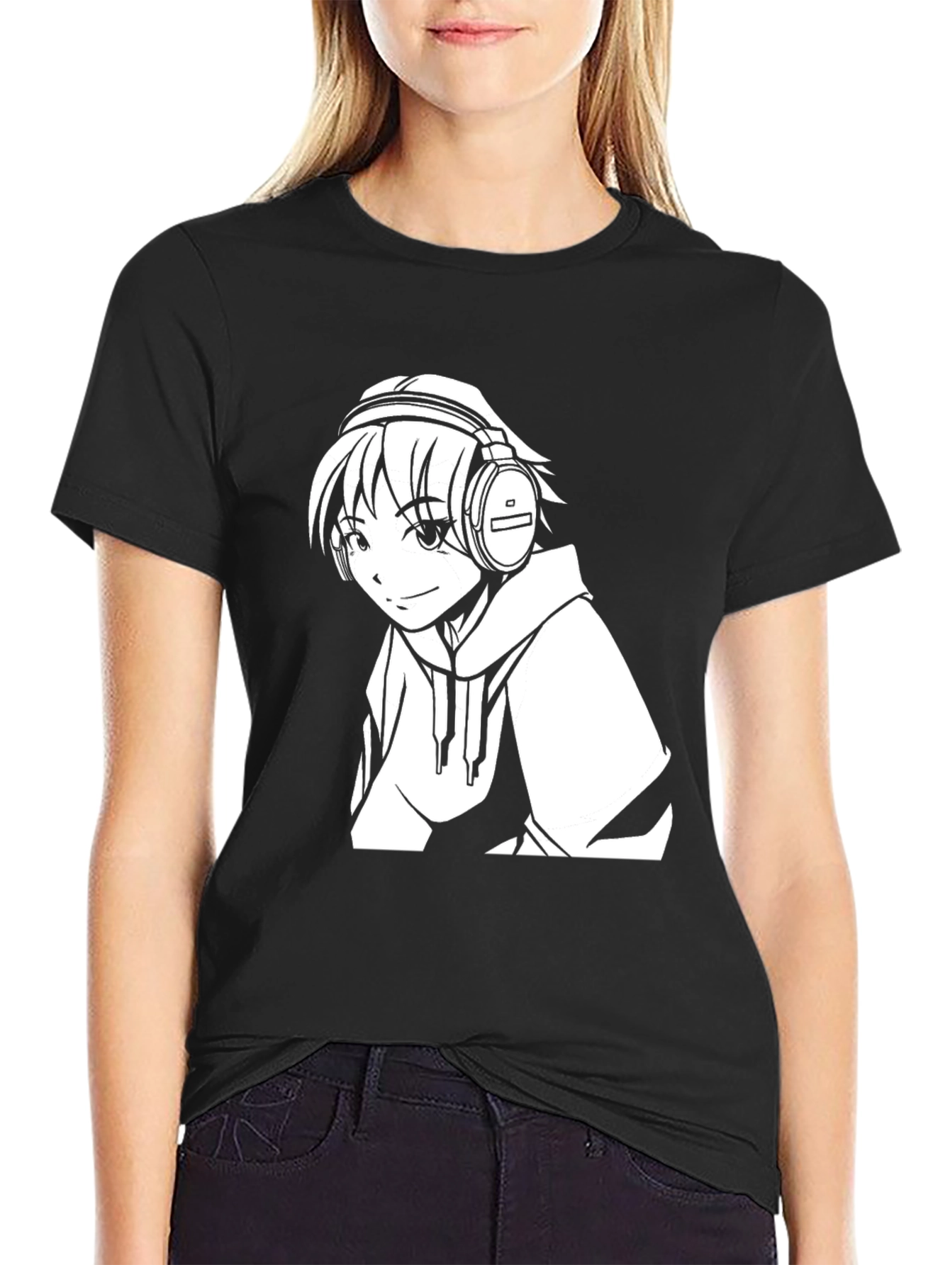 Anime Music Lover Black T-Shirt