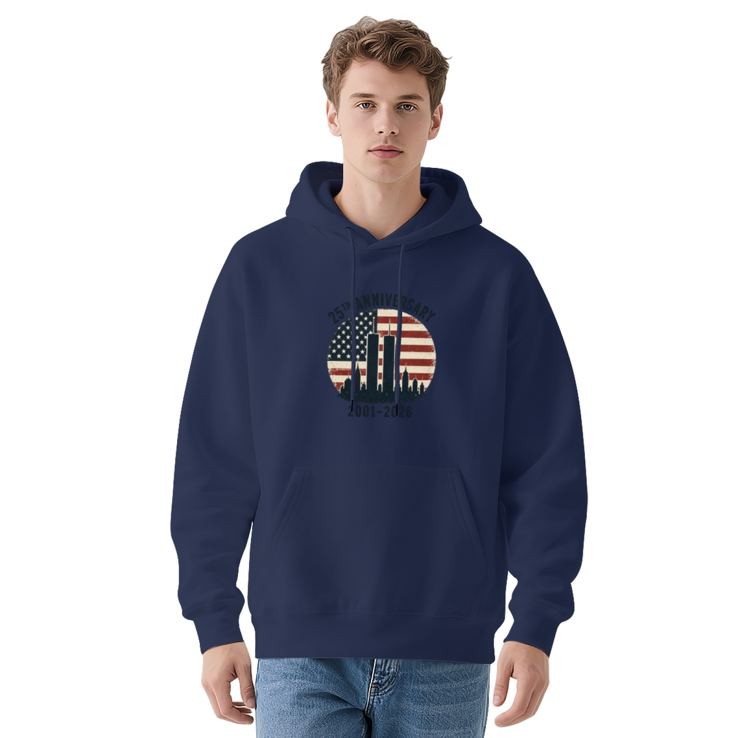 25th Anniversary Circular Retro Flag 9?11 Remembrance Hoodie