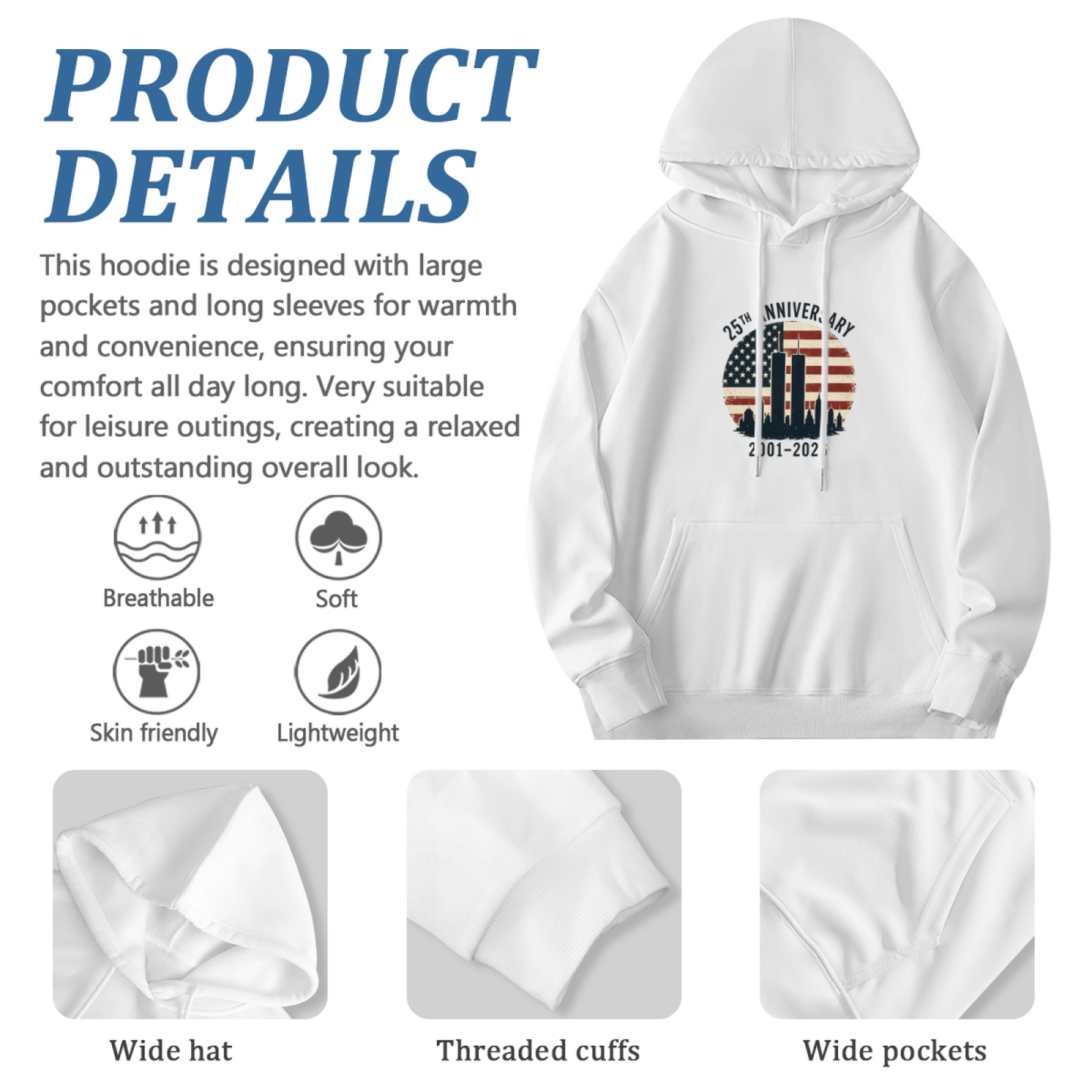 25th Anniversary Circular Retro Flag 9?11 Remembrance Hoodie