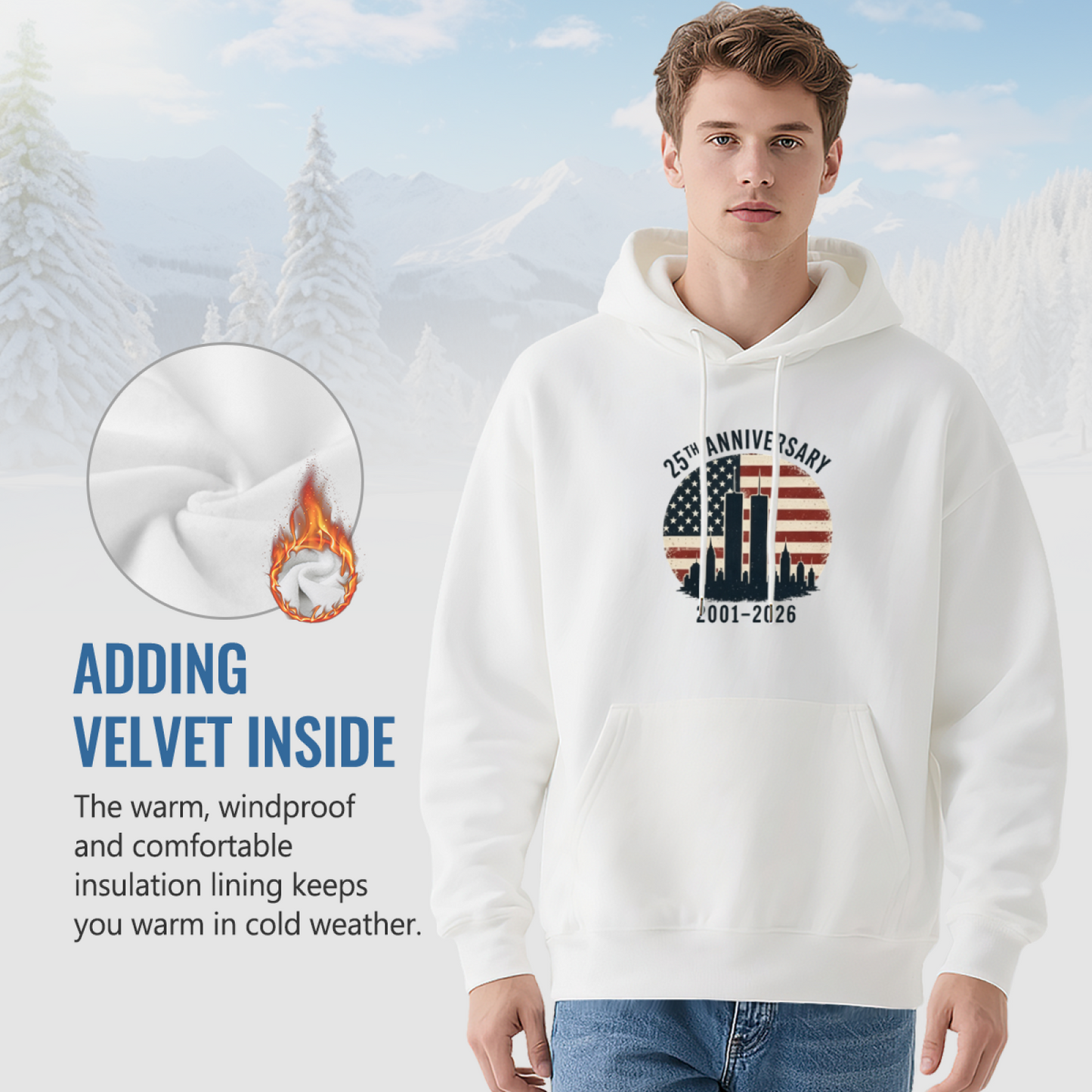 25th Anniversary Circular Retro Flag 9?11 Remembrance Hoodie
