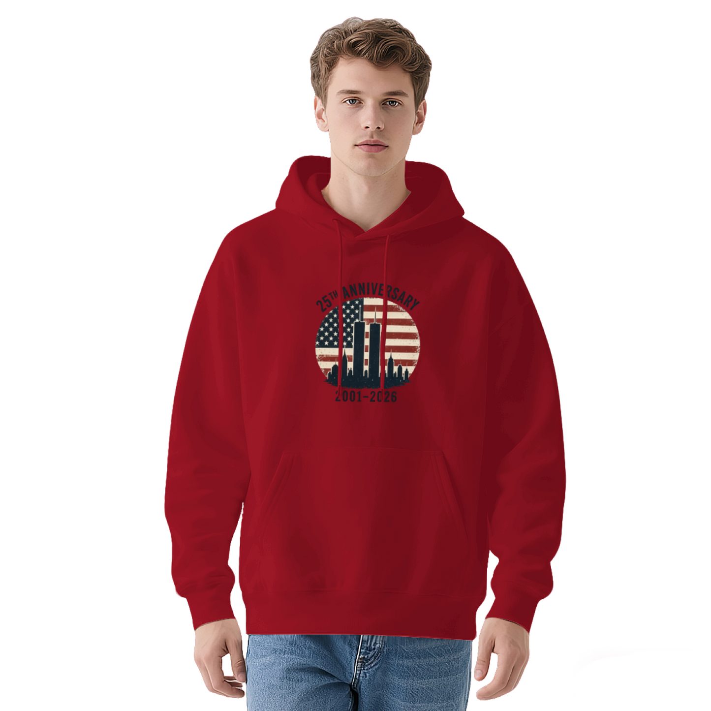 25th Anniversary Circular Retro Flag 9?11 Remembrance Hoodie