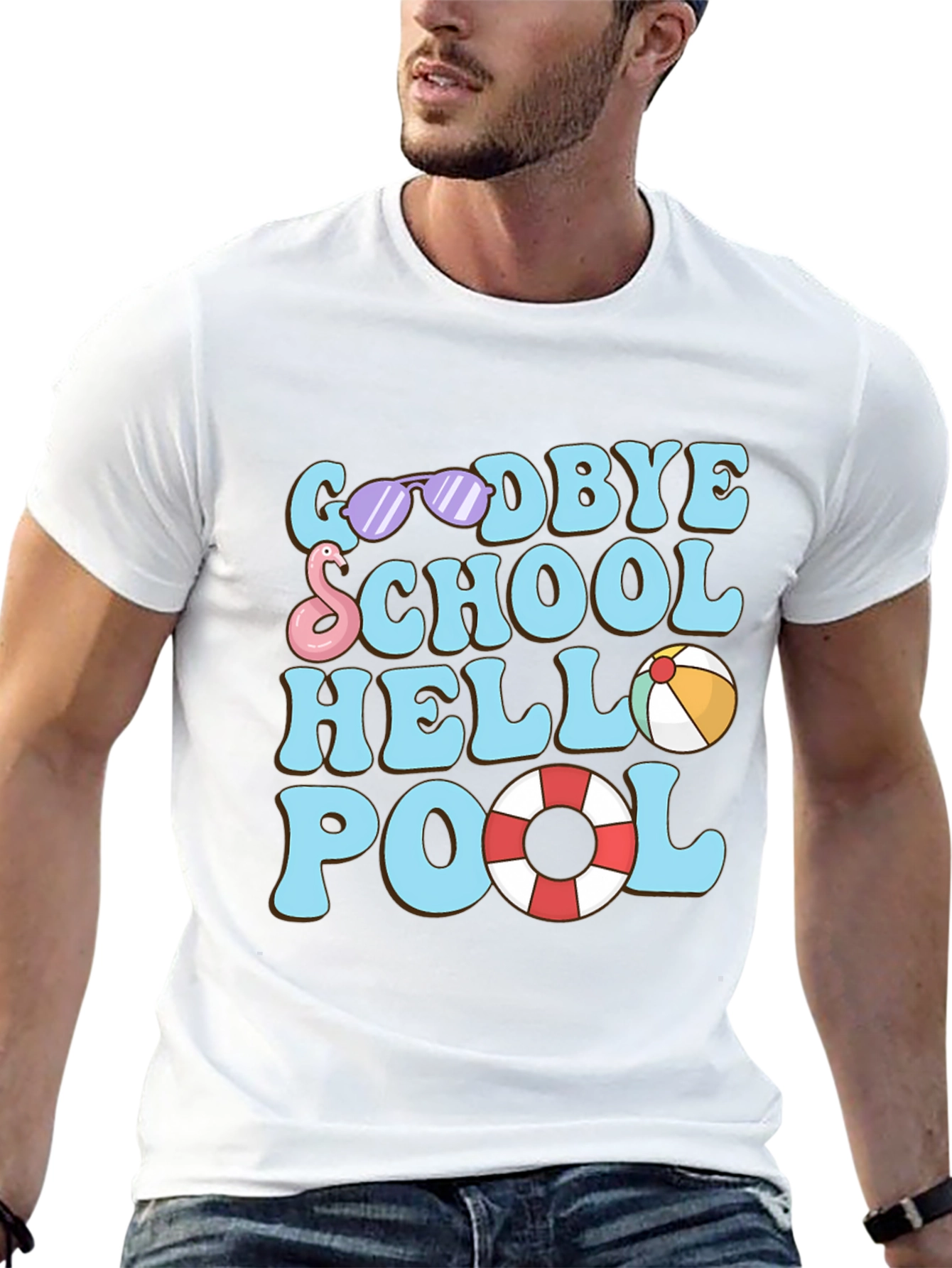 Goodbye School Hello Pool Graphic T-Shirt