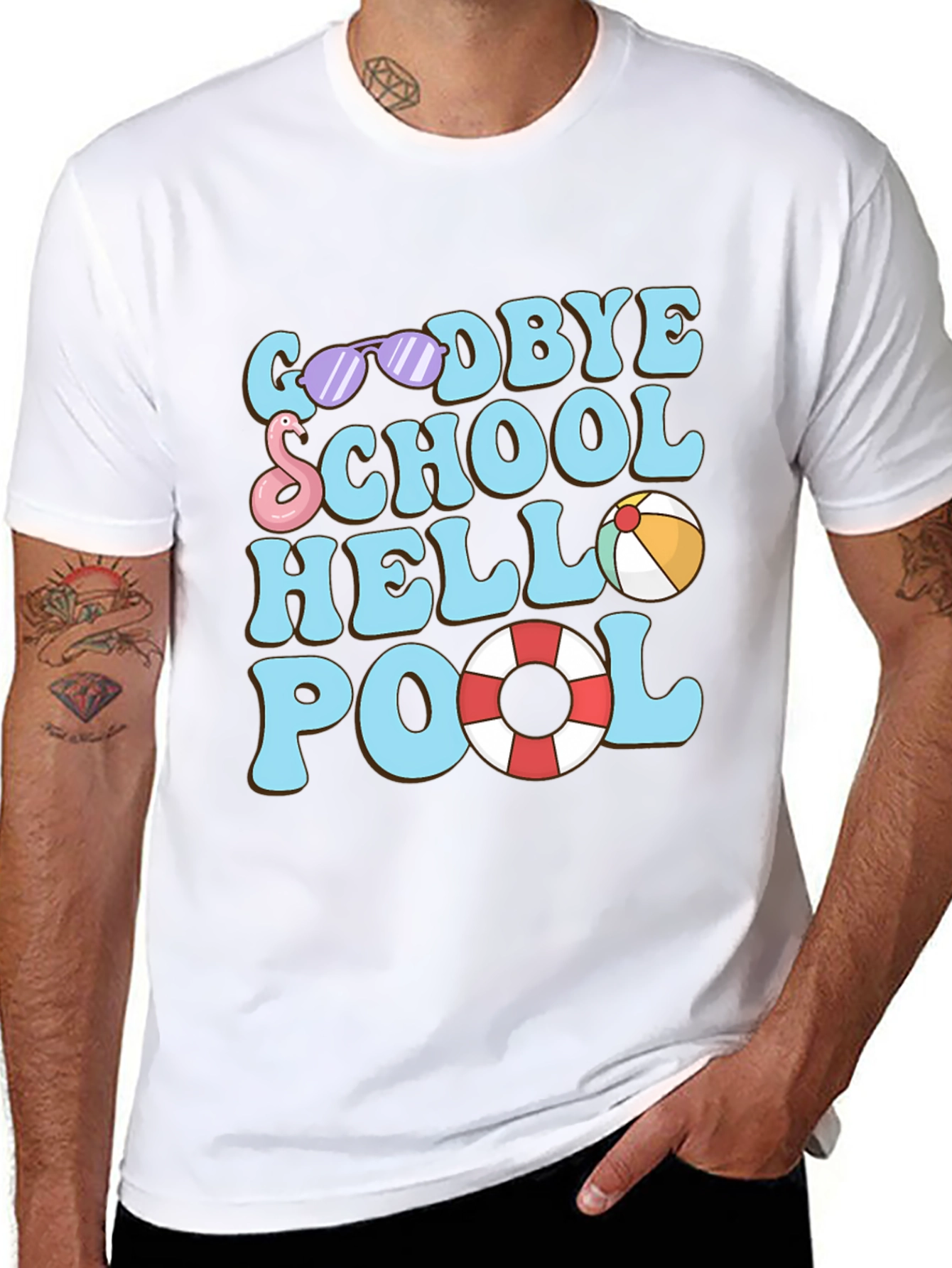 Goodbye School Hello Pool Graphic T-Shirt