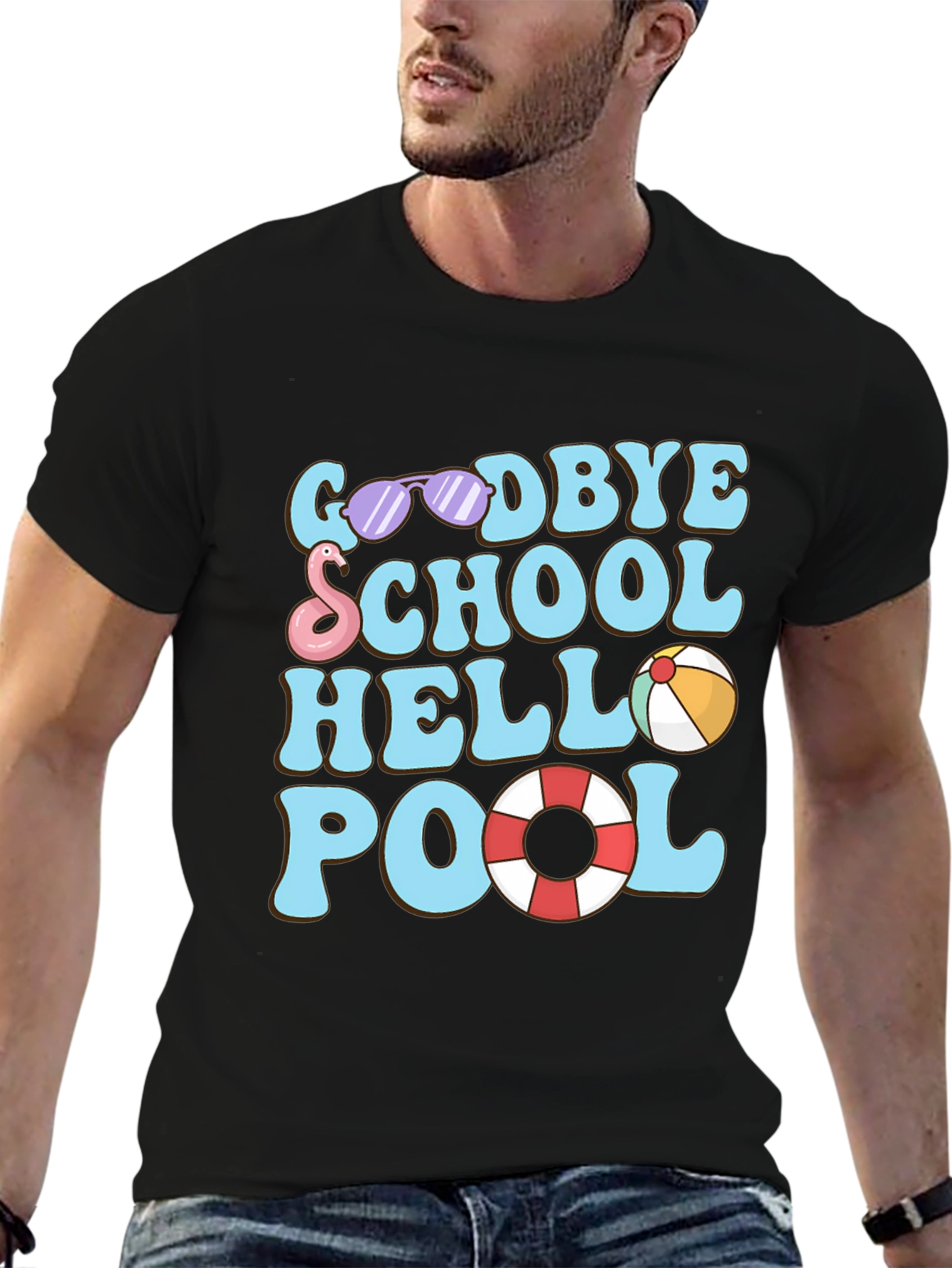 Goodbye School Hello Pool Graphic T-Shirt