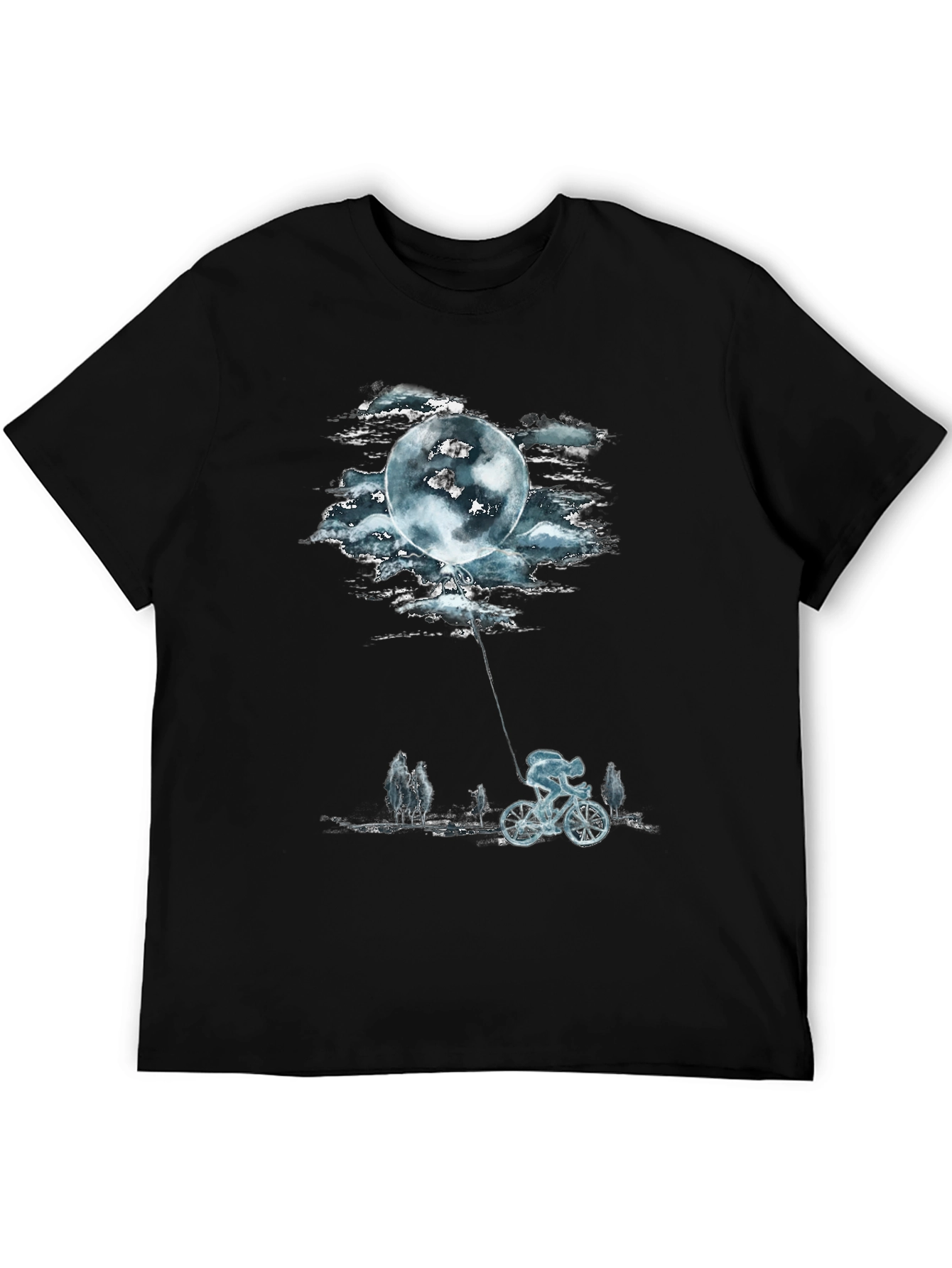Moon Balloon Cyclist Graphic T-Shirt