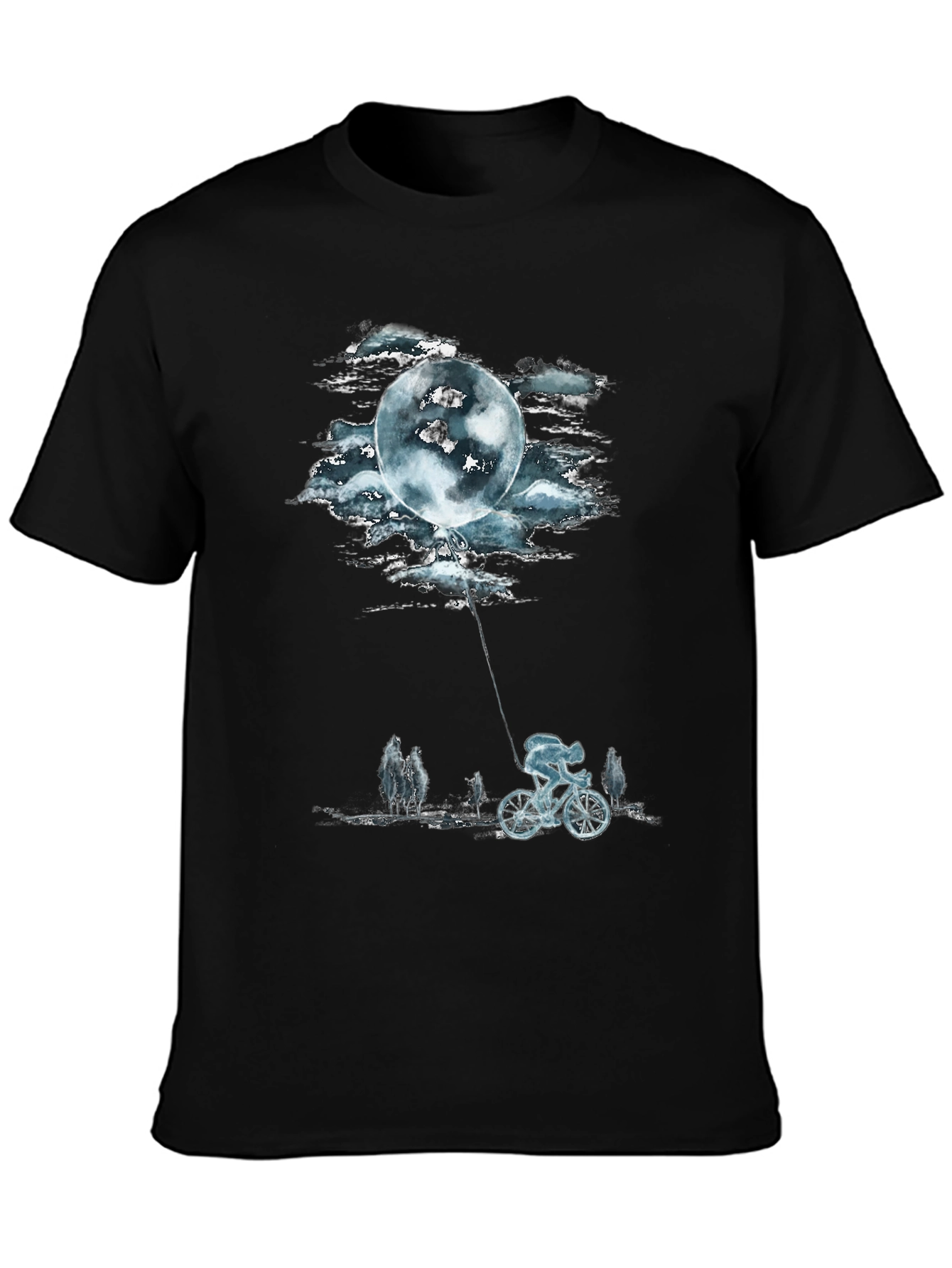 Moon Balloon Cyclist Graphic T-Shirt